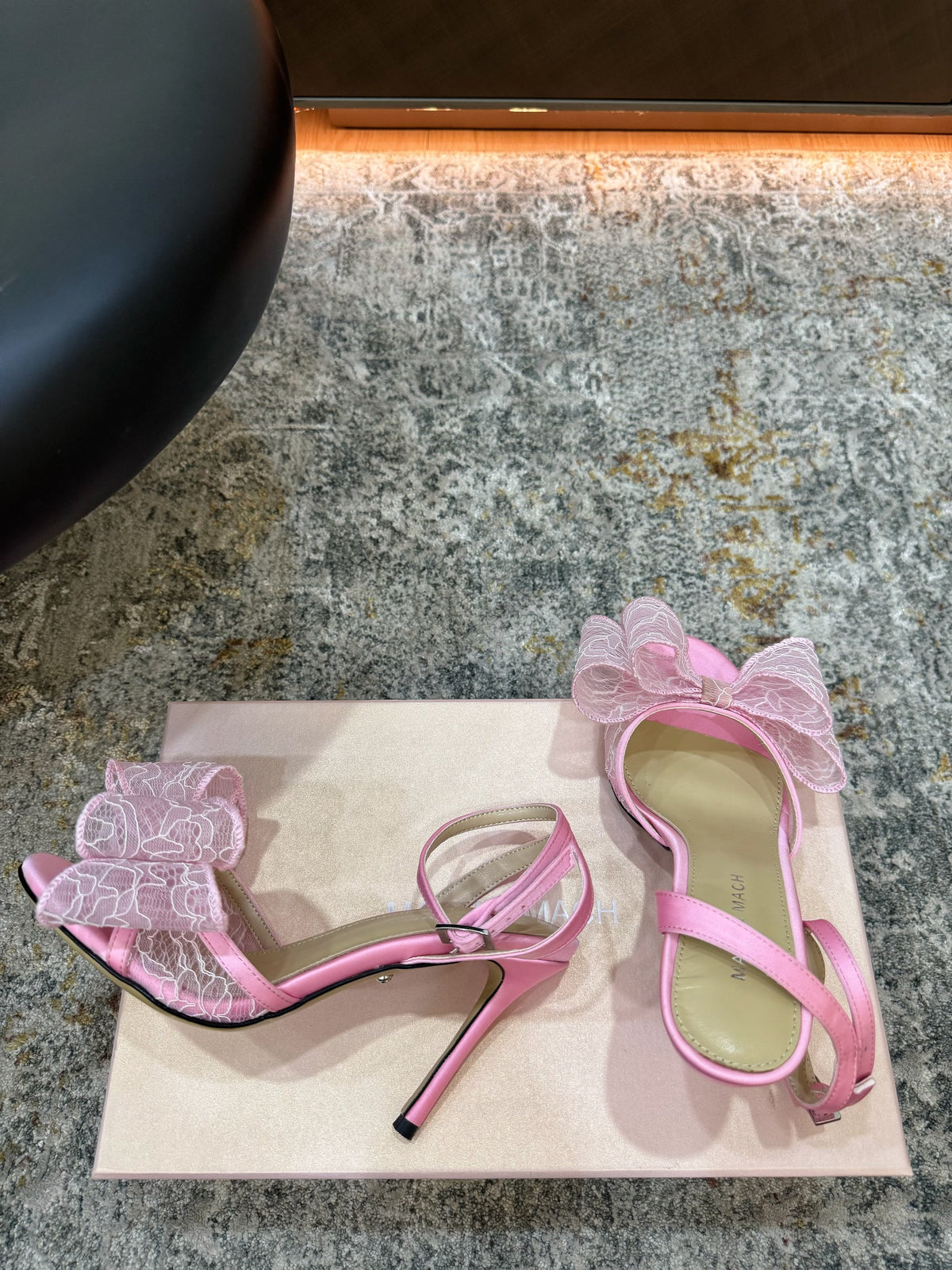Mach 26 Sandal Heel 90mm Pink in Lace 804311