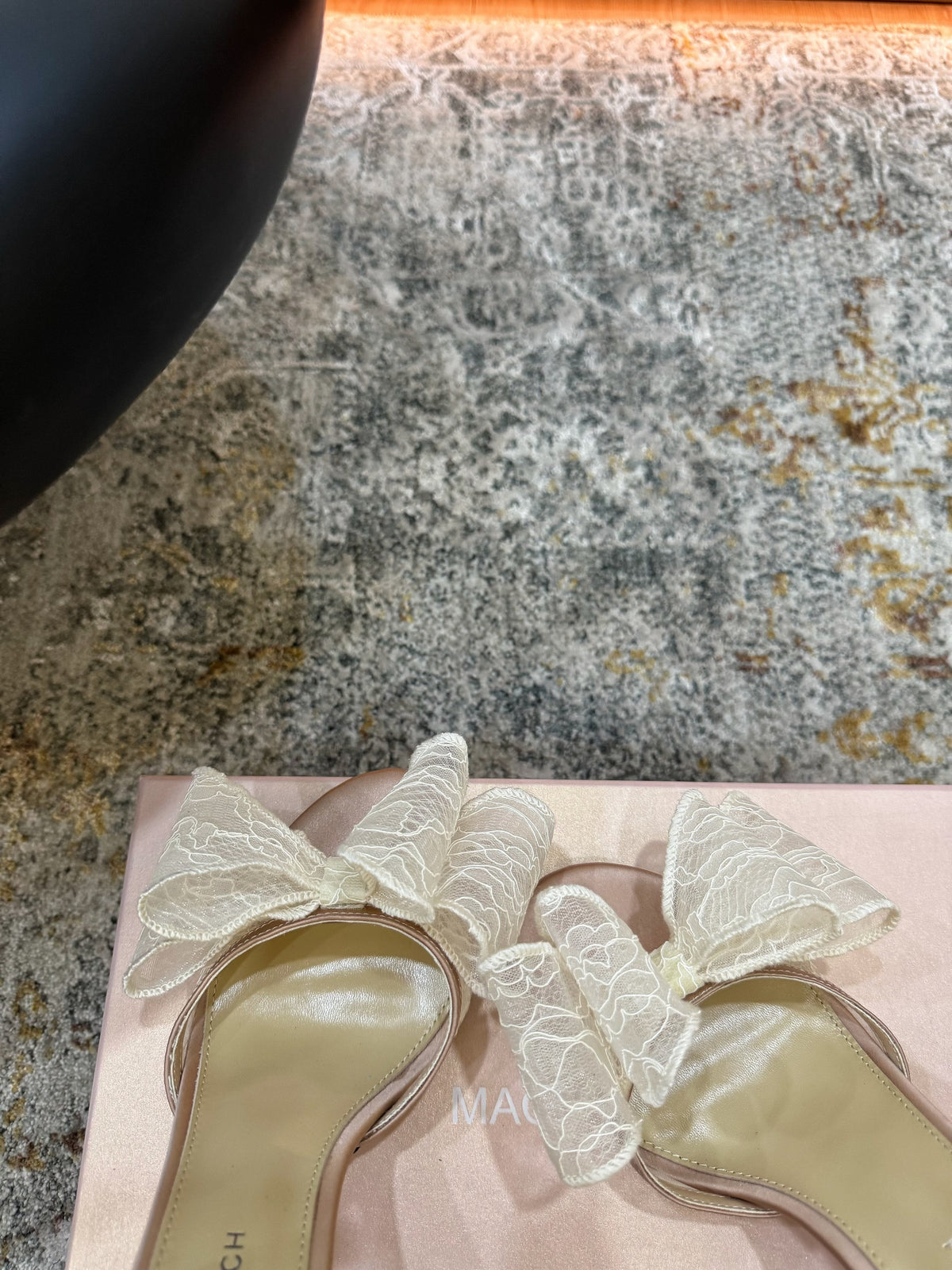Mach 26 Sandal Heel 90mm Nude Beige in Lace 804310