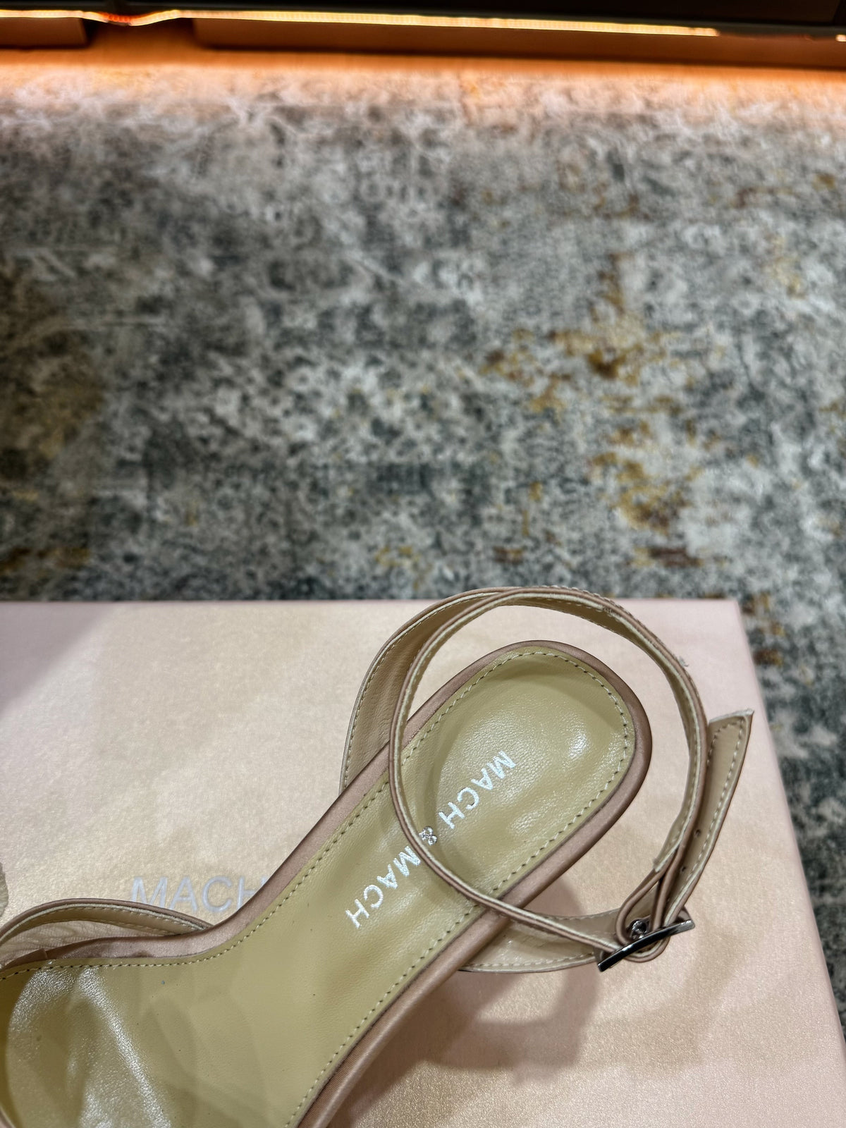 Mach 26 Sandal Heel 90mm Nude Beige in Lace 804310