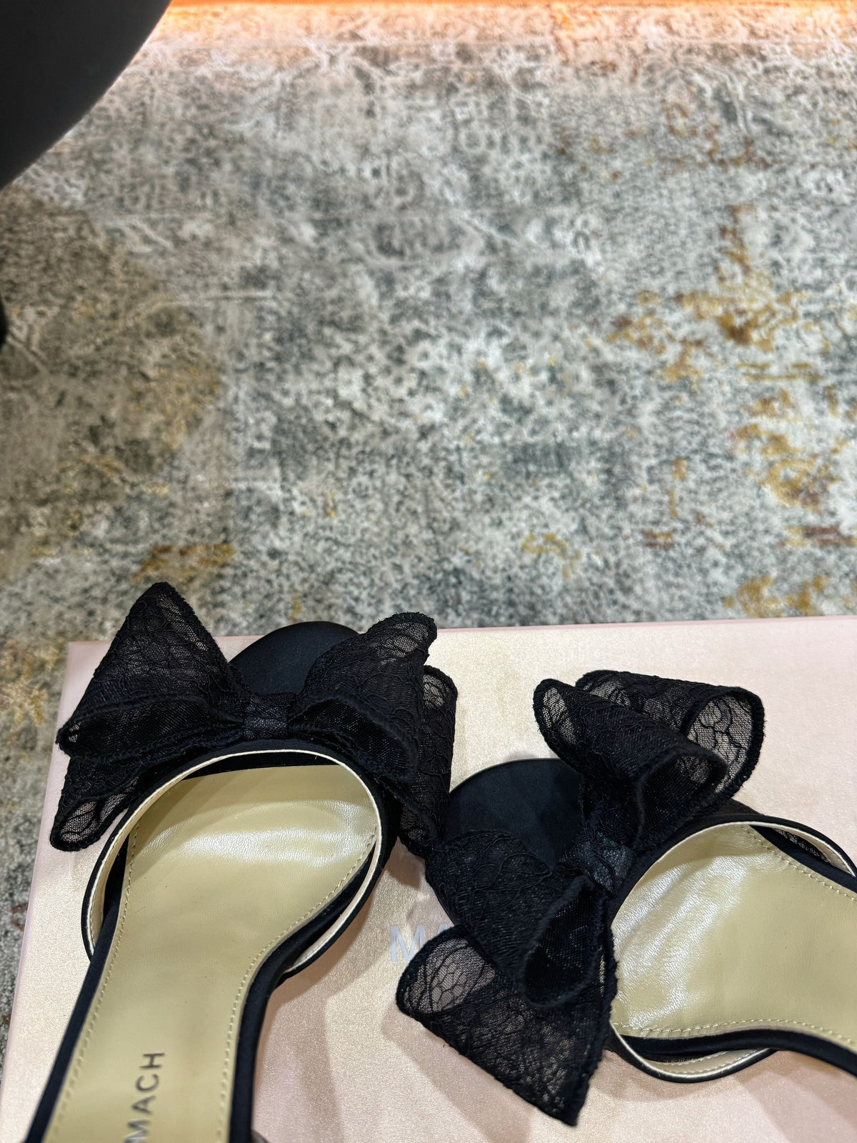 Mach 26 Sandal Heel 90mm Black in Lace 804309