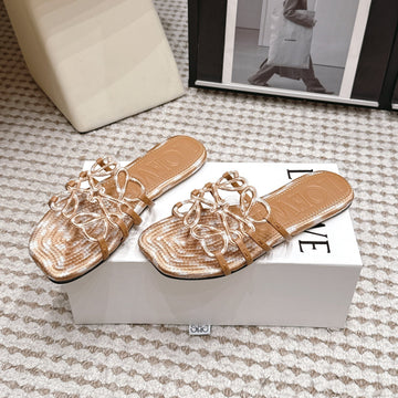 Loe 26 Openwork Woven Sandals Light Brown in Leather 813538
