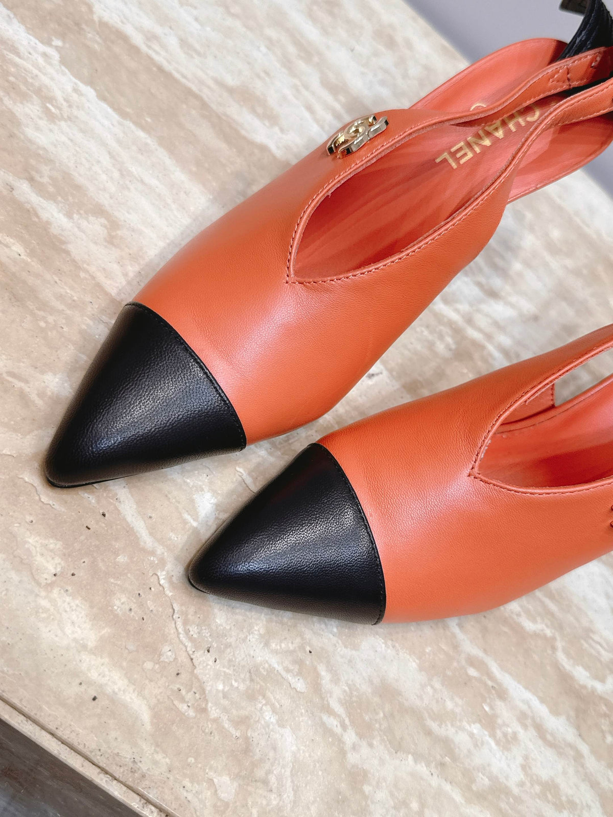 CC Métiers d'art 2026 Slingbacks 9.5cm Coral Orange Lambskin 898978