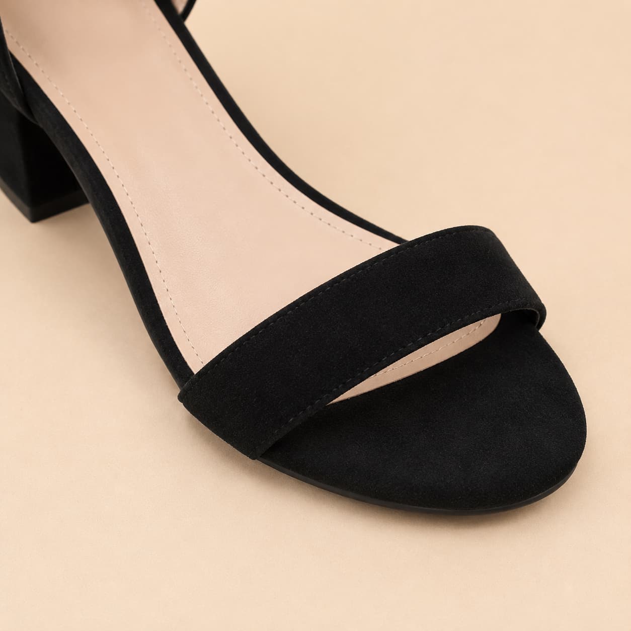 Suede Open Toe Block Heel Sandals Ankle Strap Elegant Design Shoes 712879946993