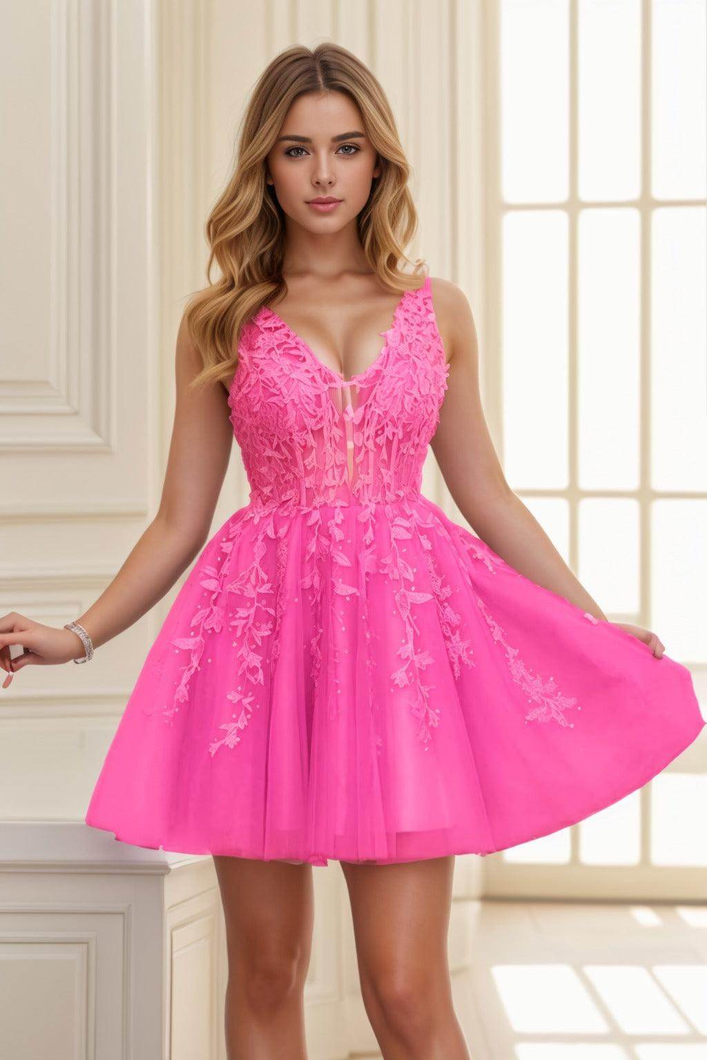 A-line Short-Mini Tulle Prom Dress CS0410