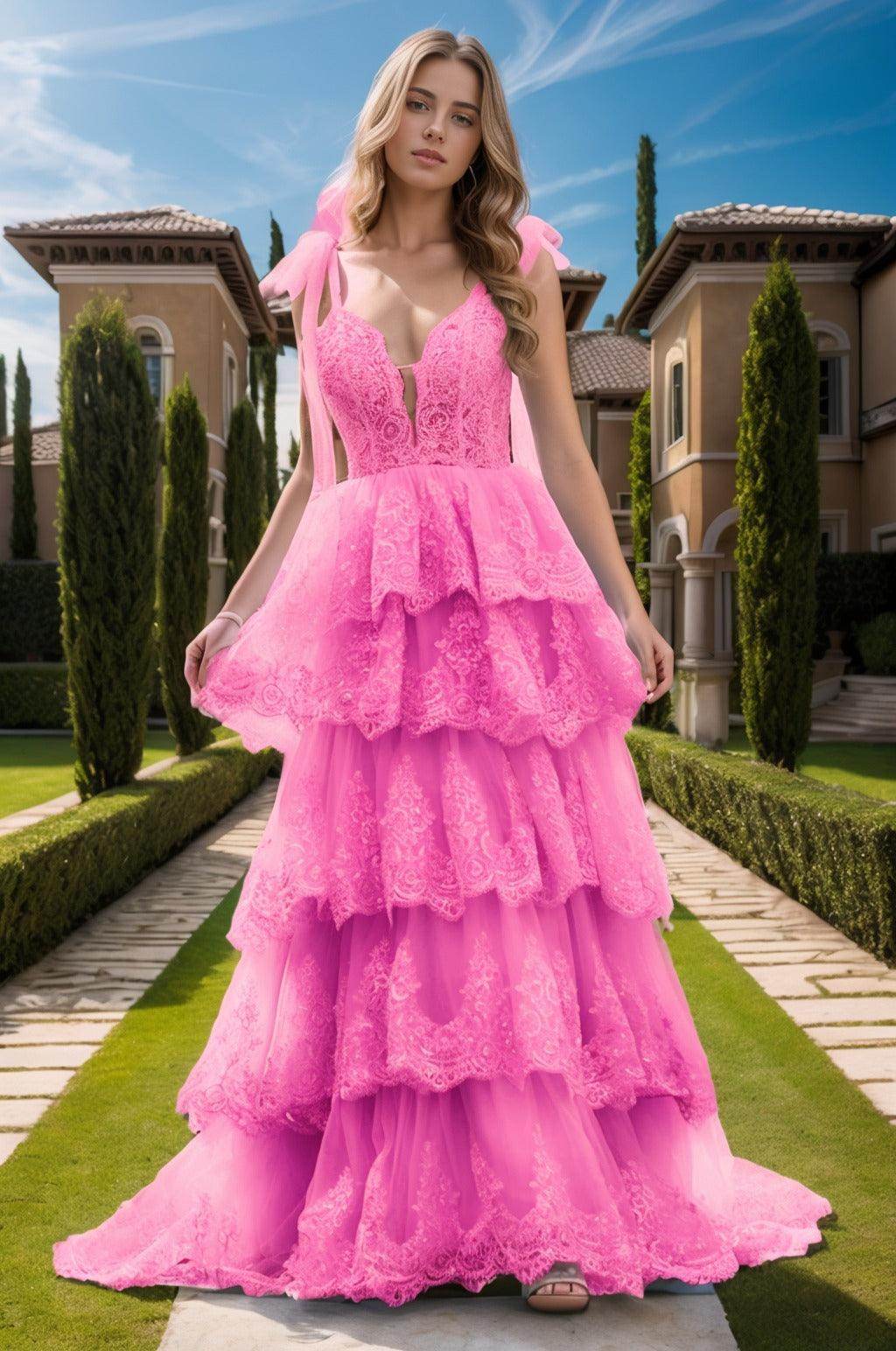 Ball Gown Sweep-Brush Train Tulle Prom Dress CS0461