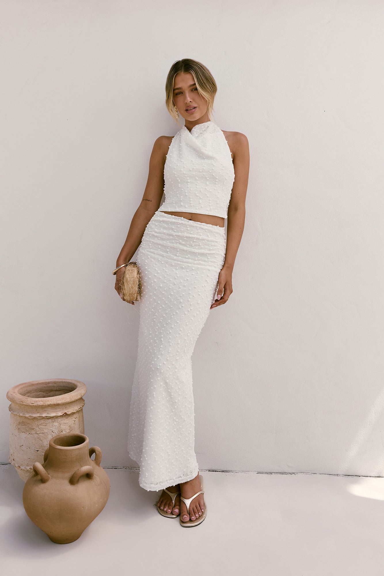 Words Of Wisdom Halter Top White