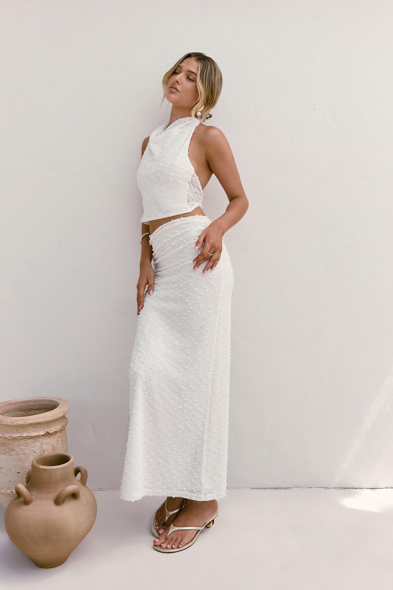 Words Of Wisdom Halter Top White