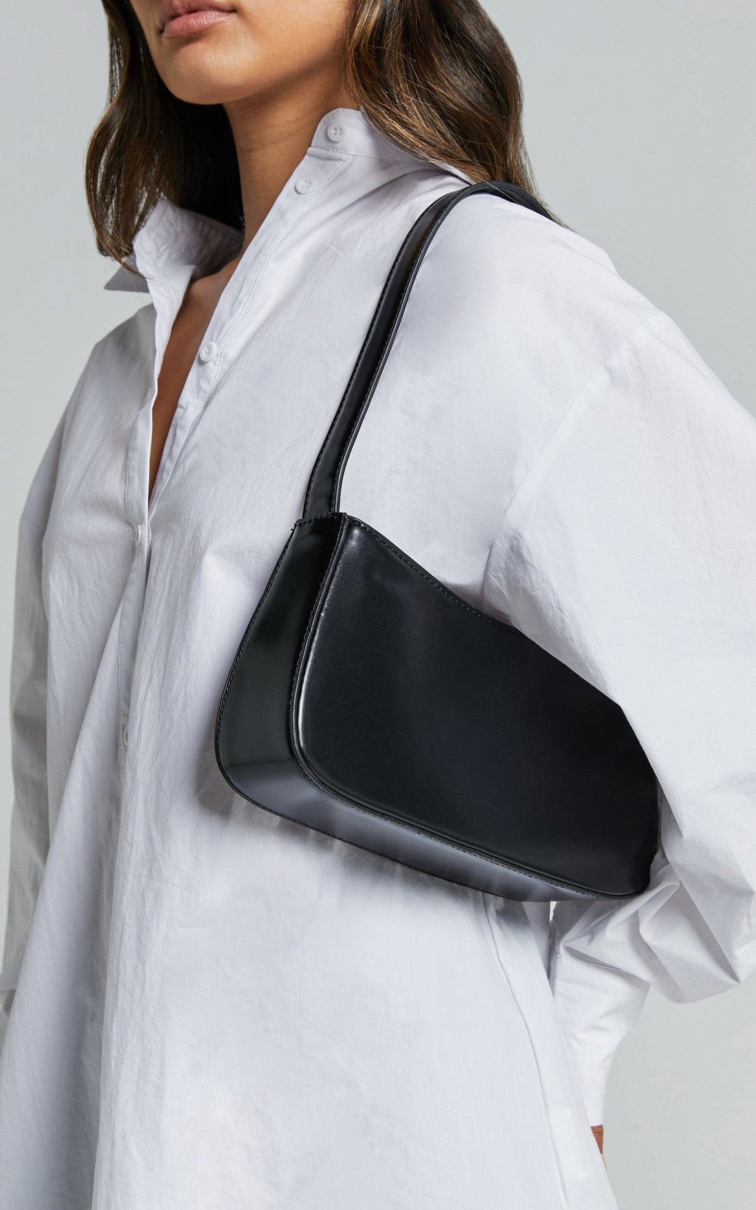 Lewisham Bag - PU Shoulder Bag in Black