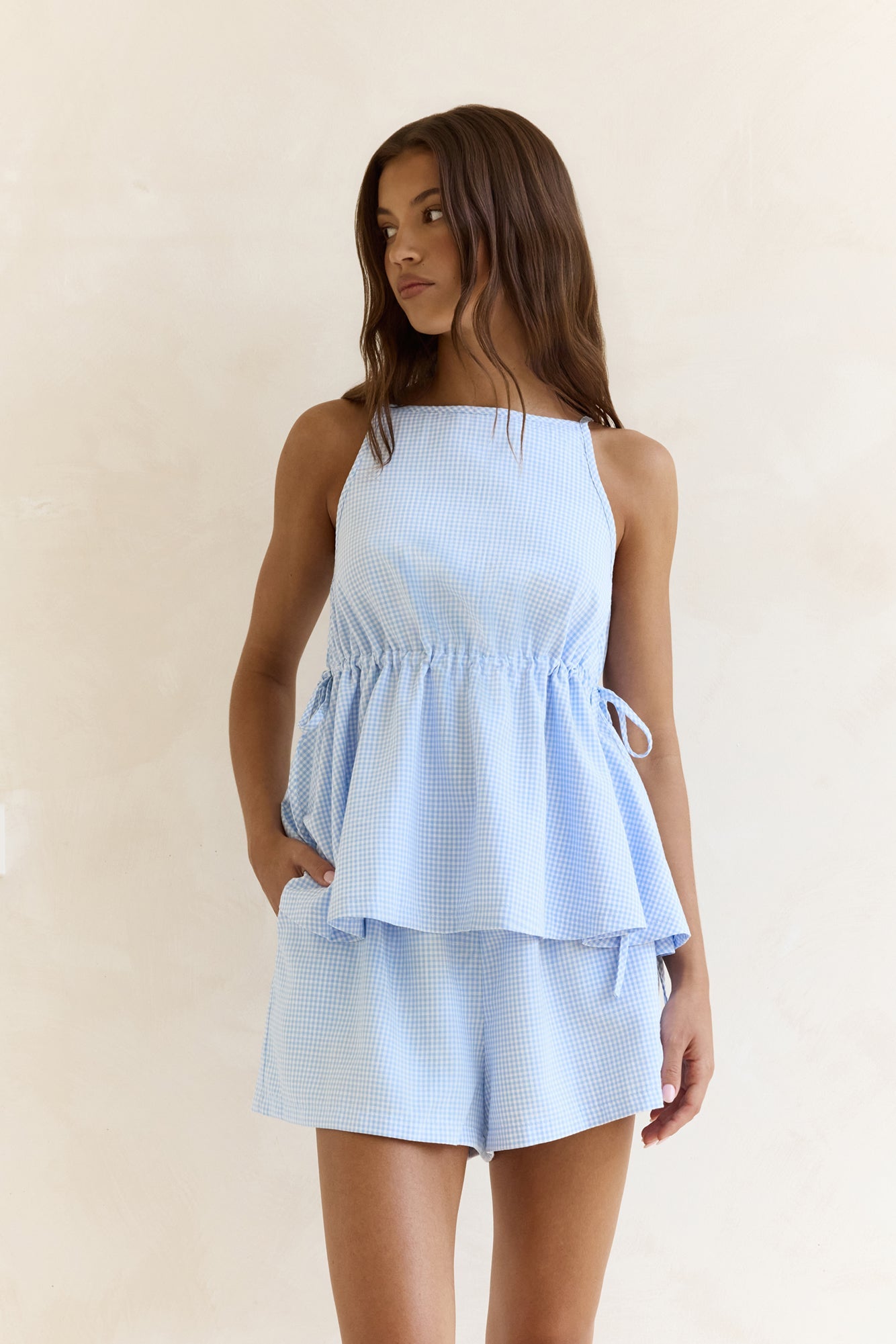 Sunlounge Summers Gingham Top Blue
