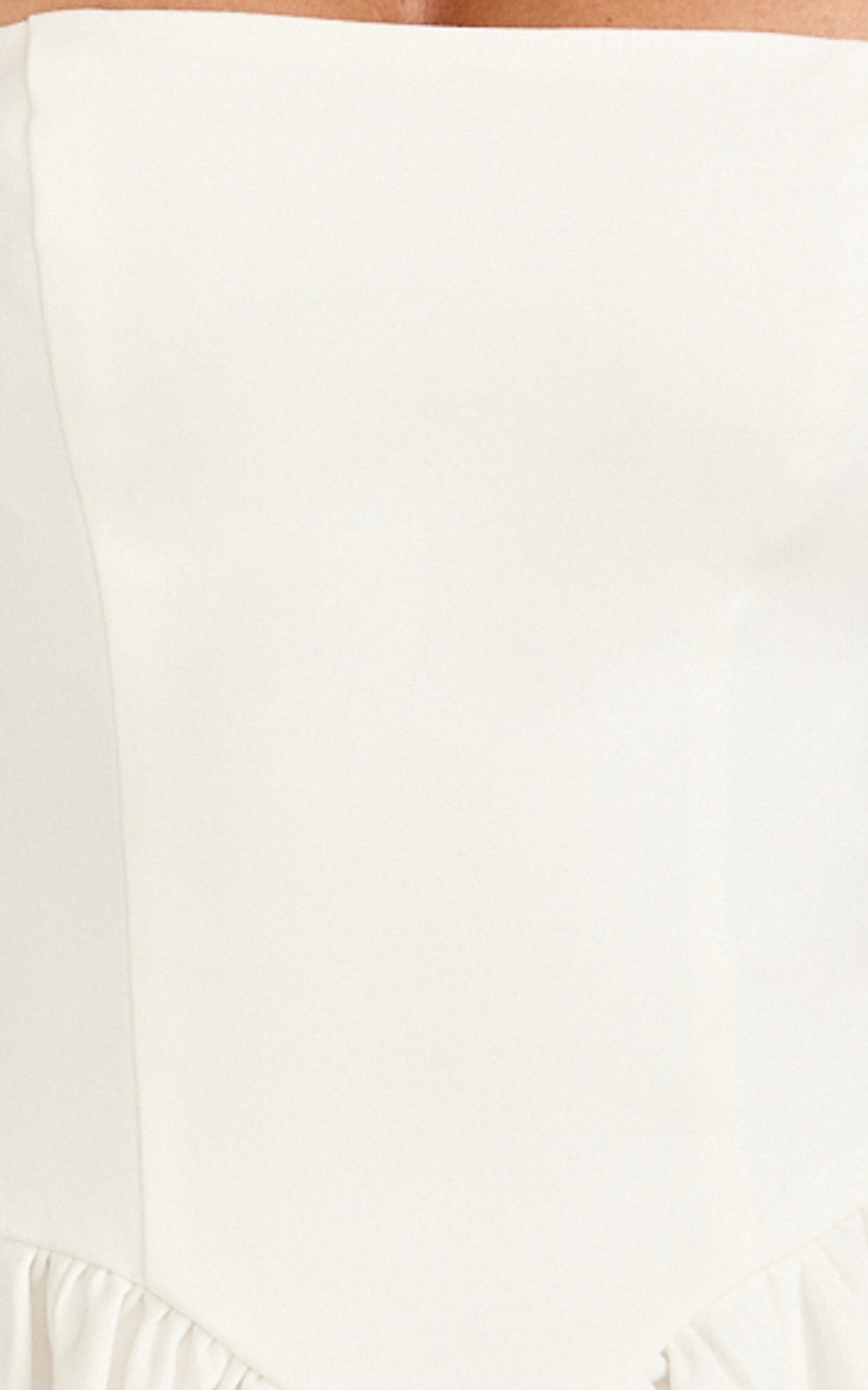 Helda Midi Dress - Halter Tie Neck Corset Panel Dress in Off White