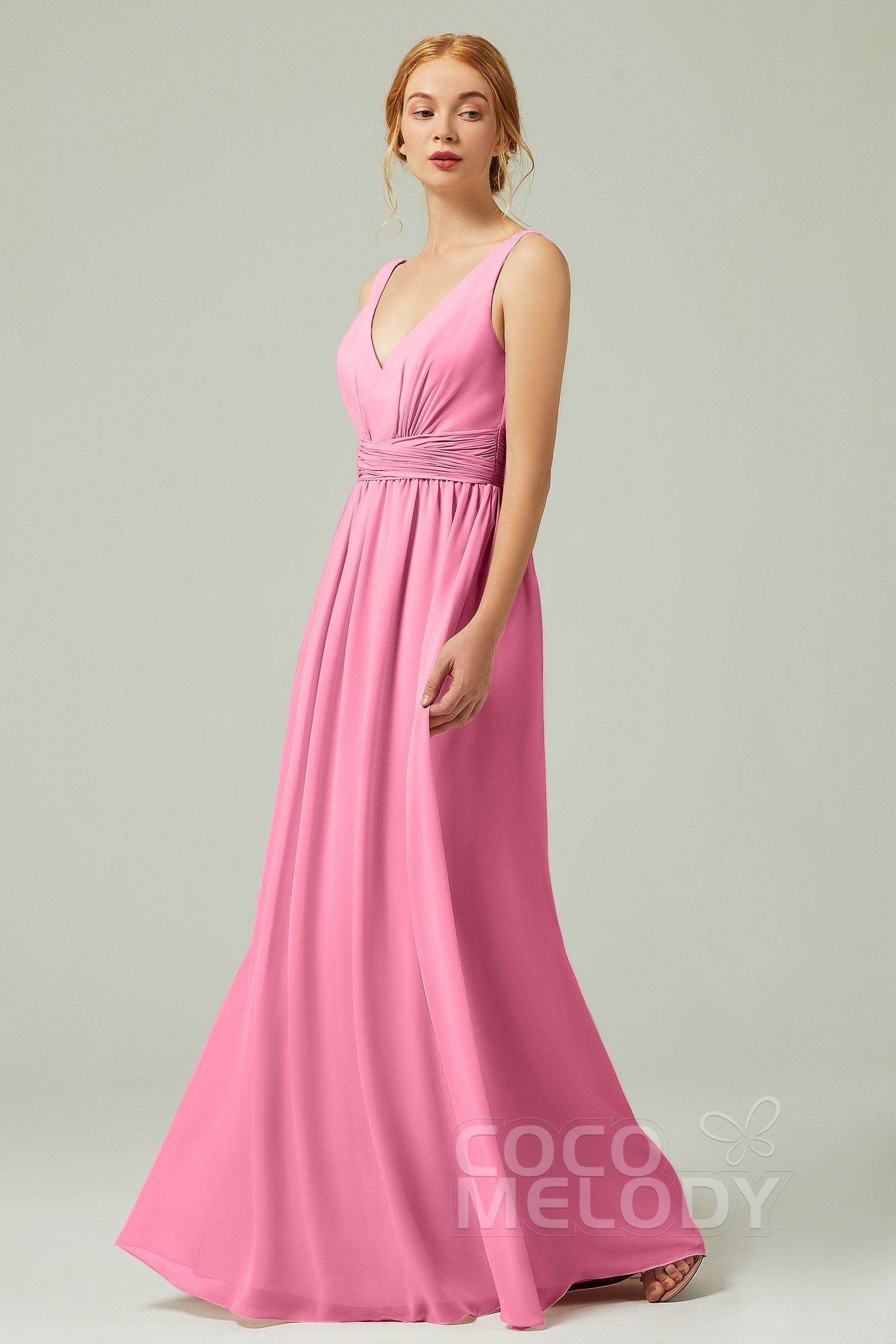 A-Line Floor Length Chiffon Bridesmaid Dress CB0318
