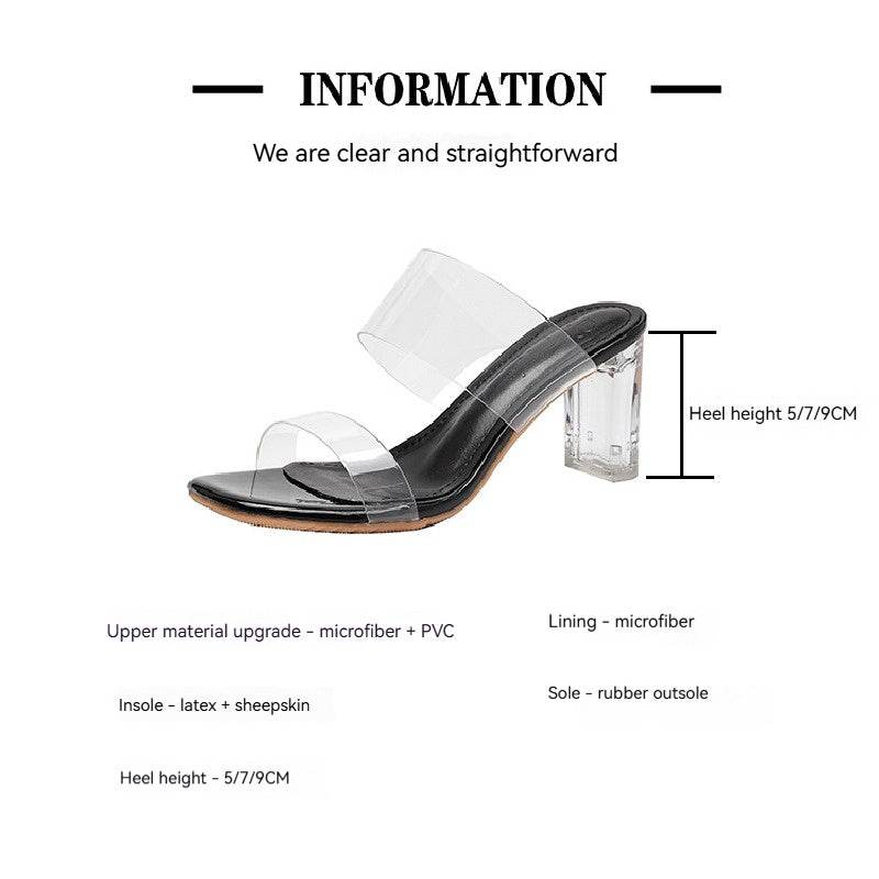 Chunky-heeled transparent sandals 718875447541