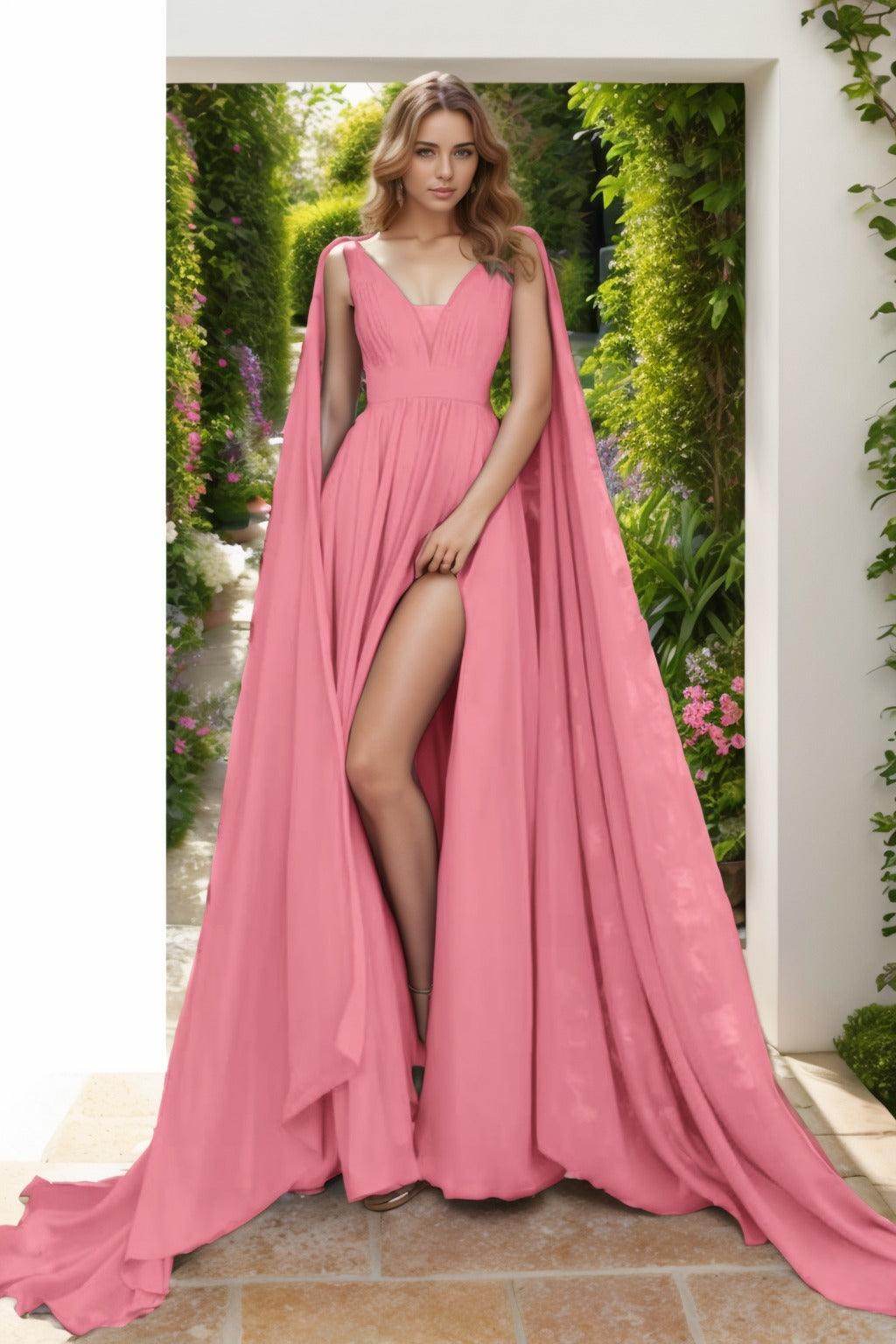 A-Line Floor Length Chiffon Prom Dress CS0454