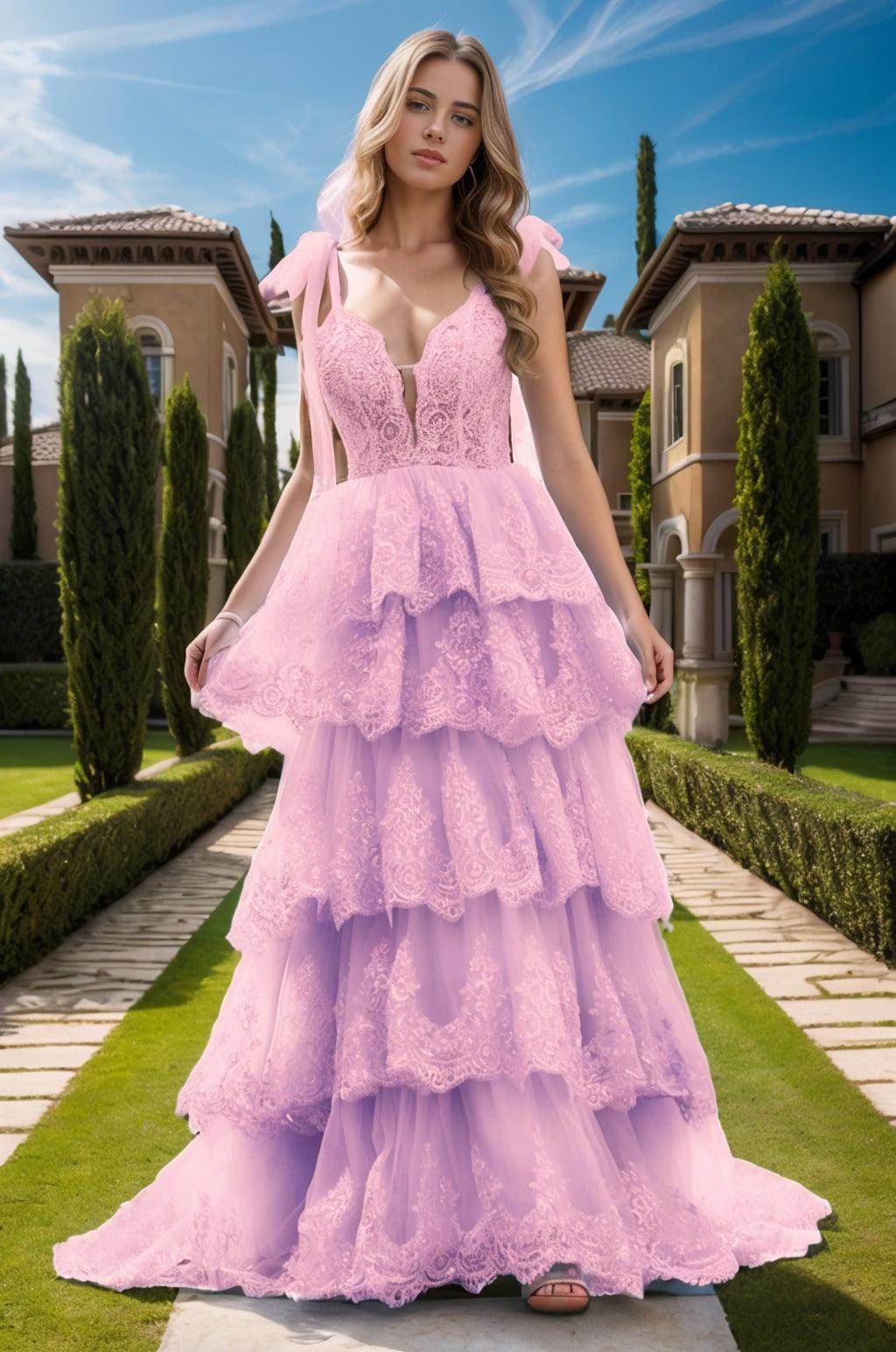 Ball Gown Sweep-Brush Train Tulle Prom Dress CS0461