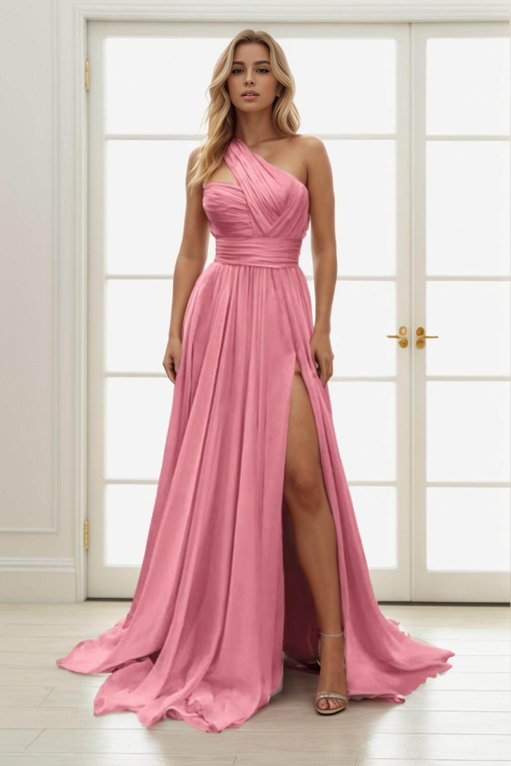 A-Line Maxi Chiffon Prom Dress CS0435