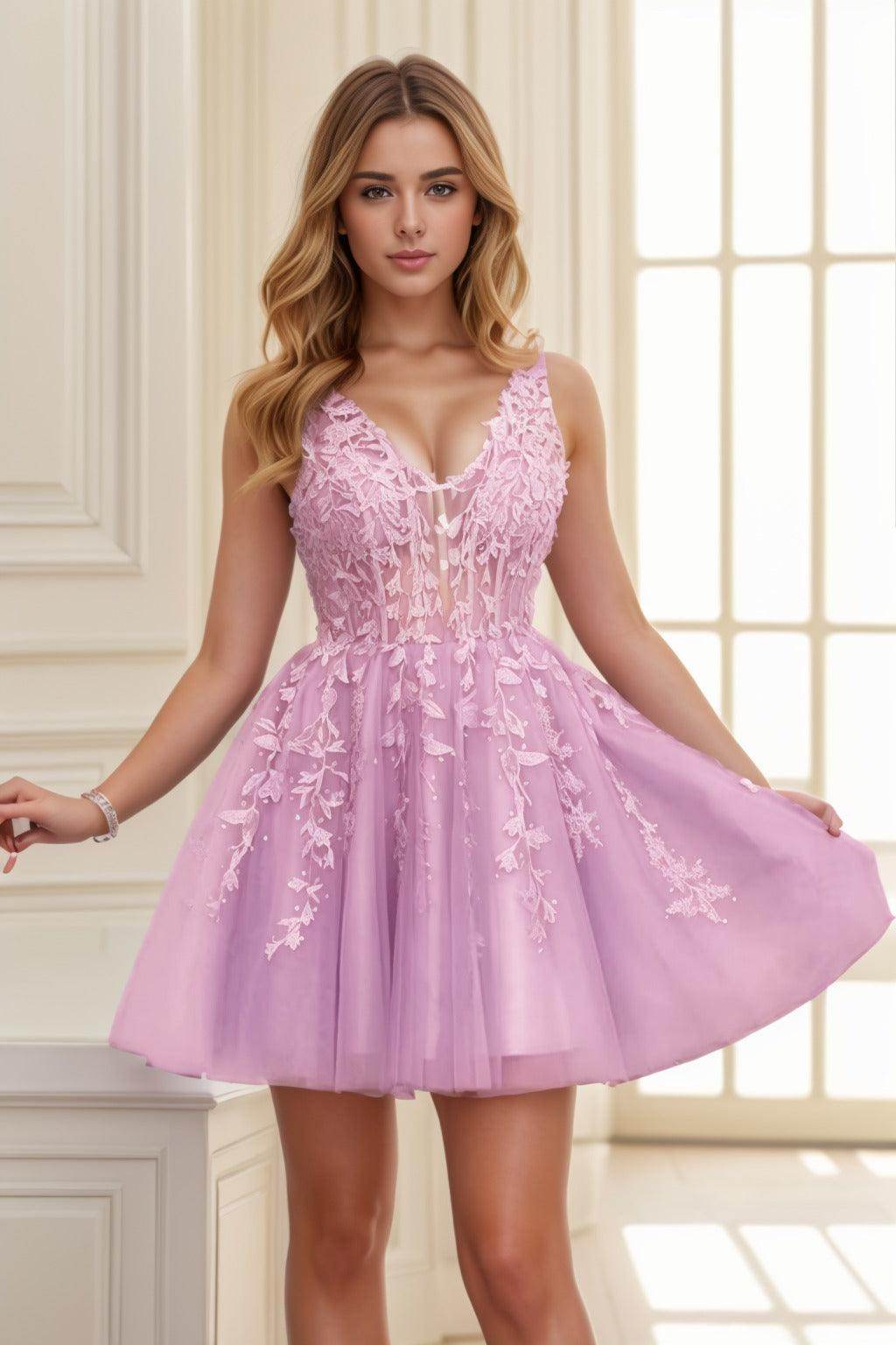 A-line Short-Mini Tulle Prom Dress CS0410