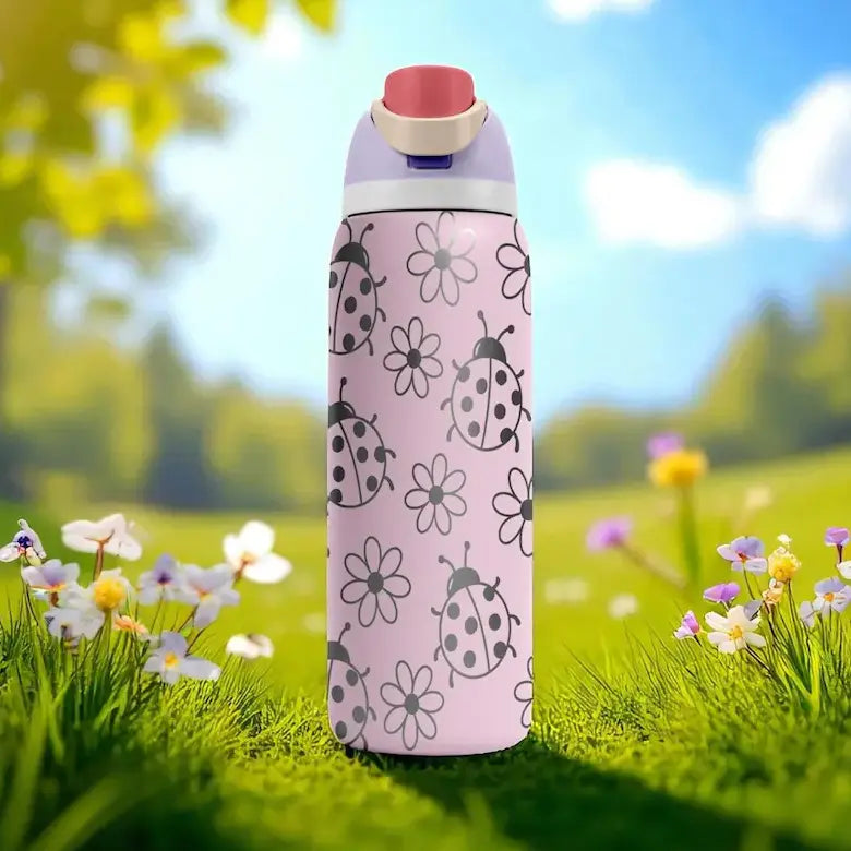 Owala Pink Ladybug Floral Tumbler 32oz