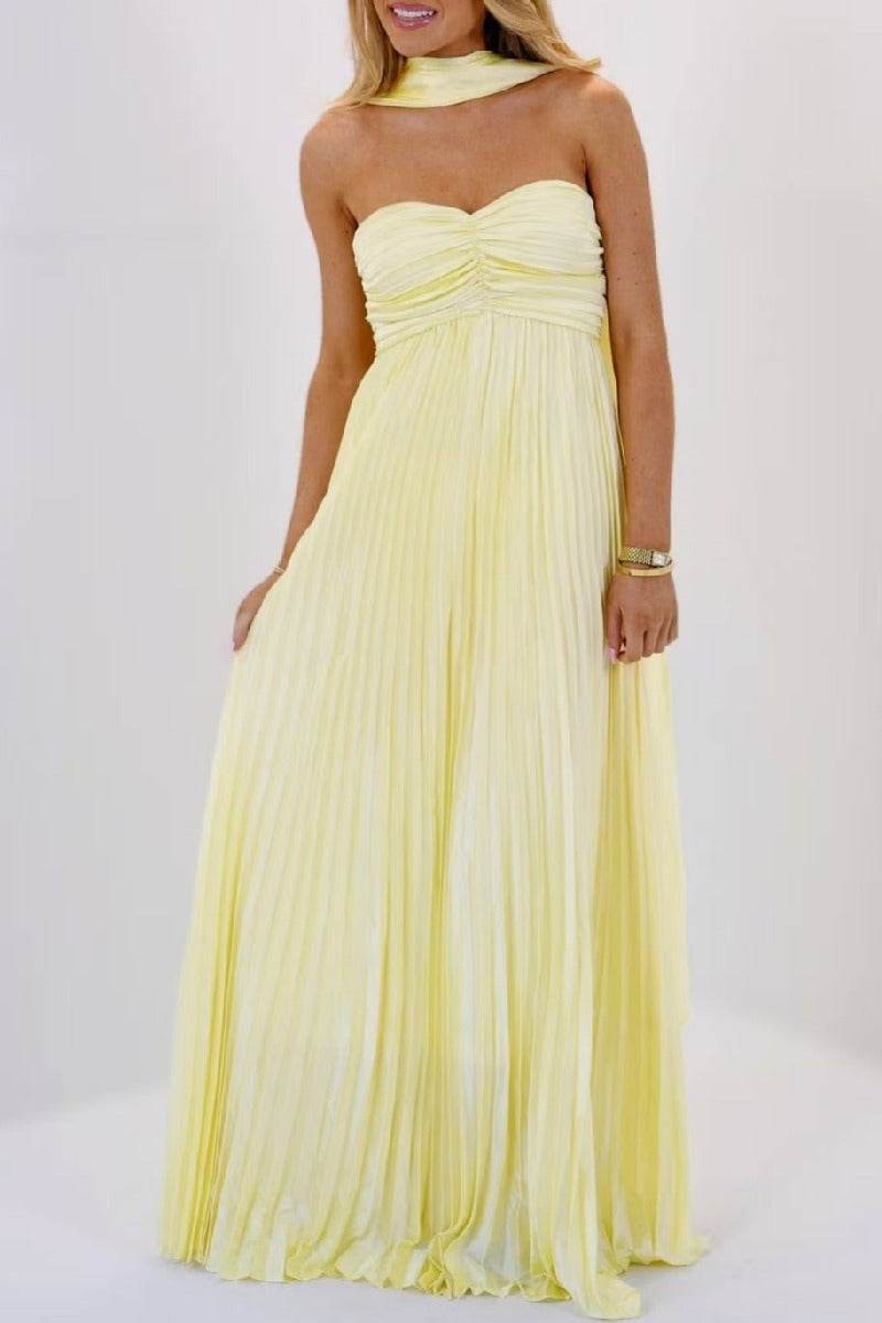 A-line Maxi Pleated Spandex Satin Formal Evening Dresses 937501662612
