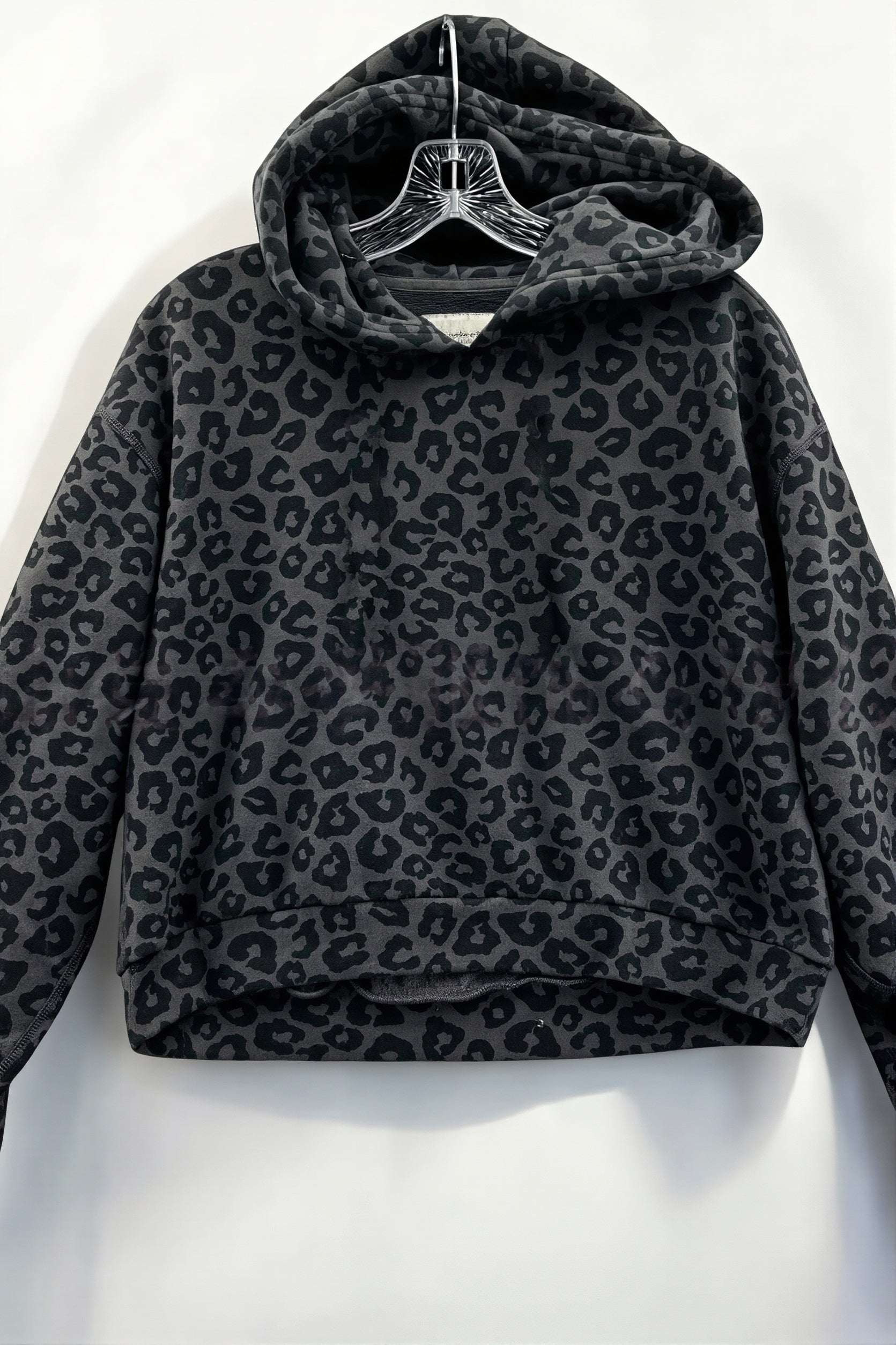 3D Leopard Print Loose Pullover Hoodie