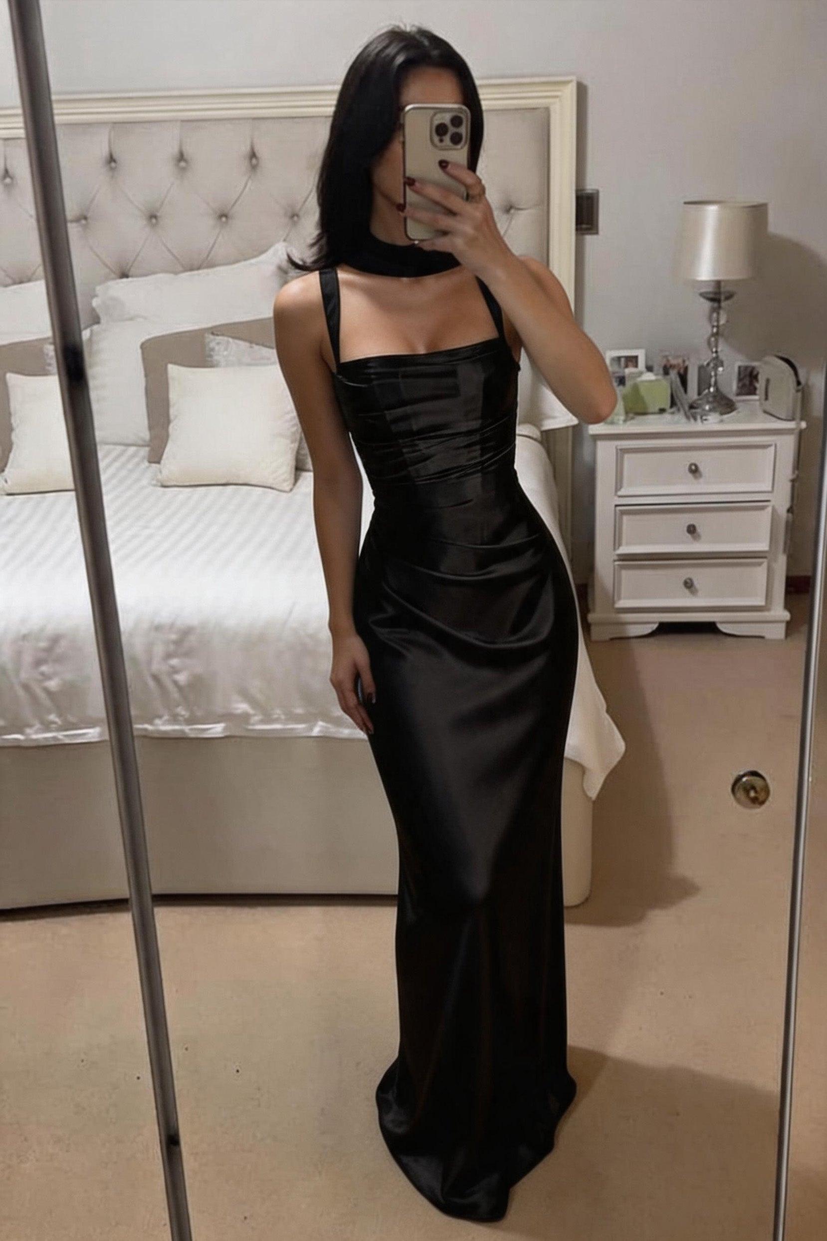 Sheath-Column Maxi Satin Formal Evening Dresses 971343877638