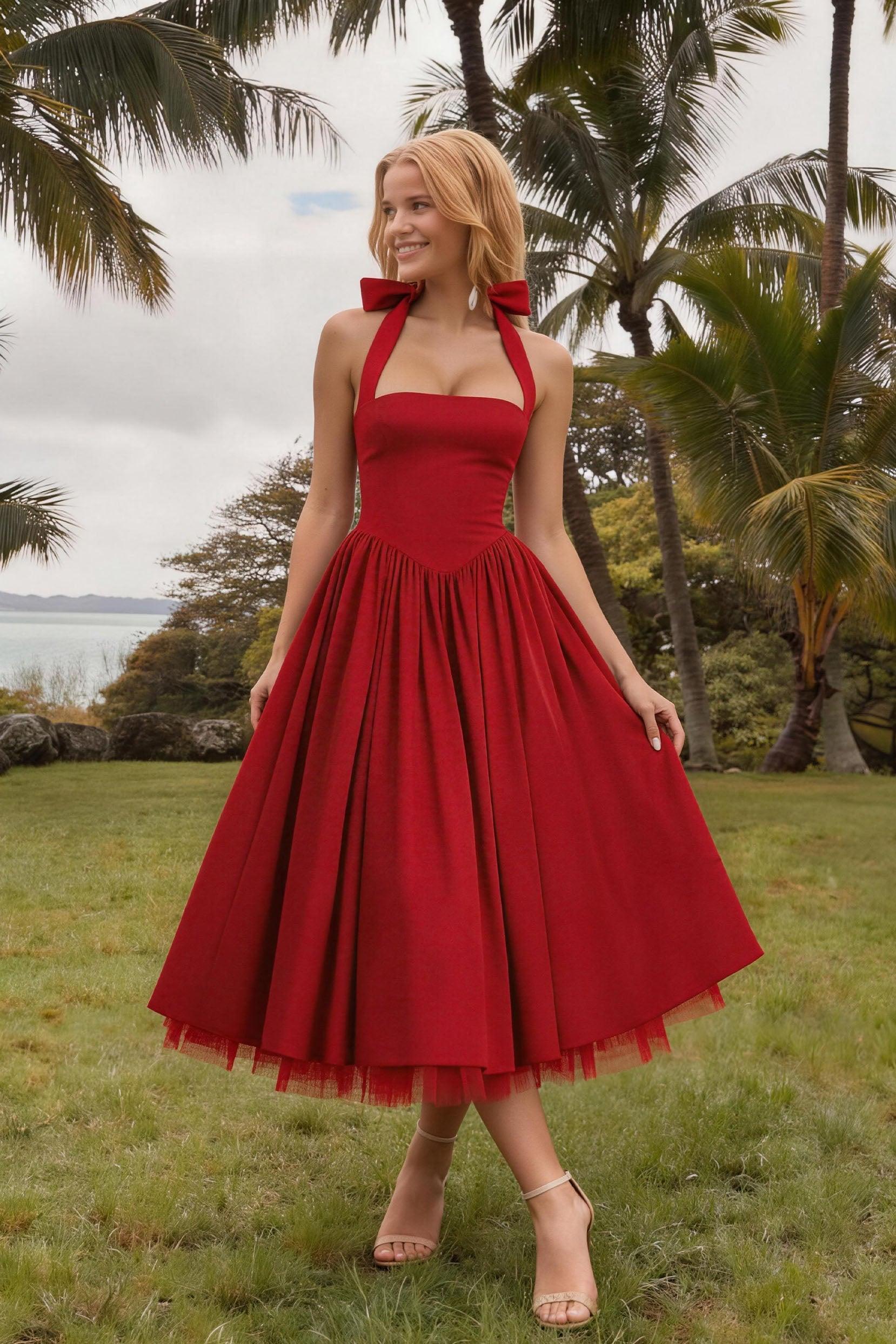 A-Line Midi Satin Formal Evening Dresses 848413339701