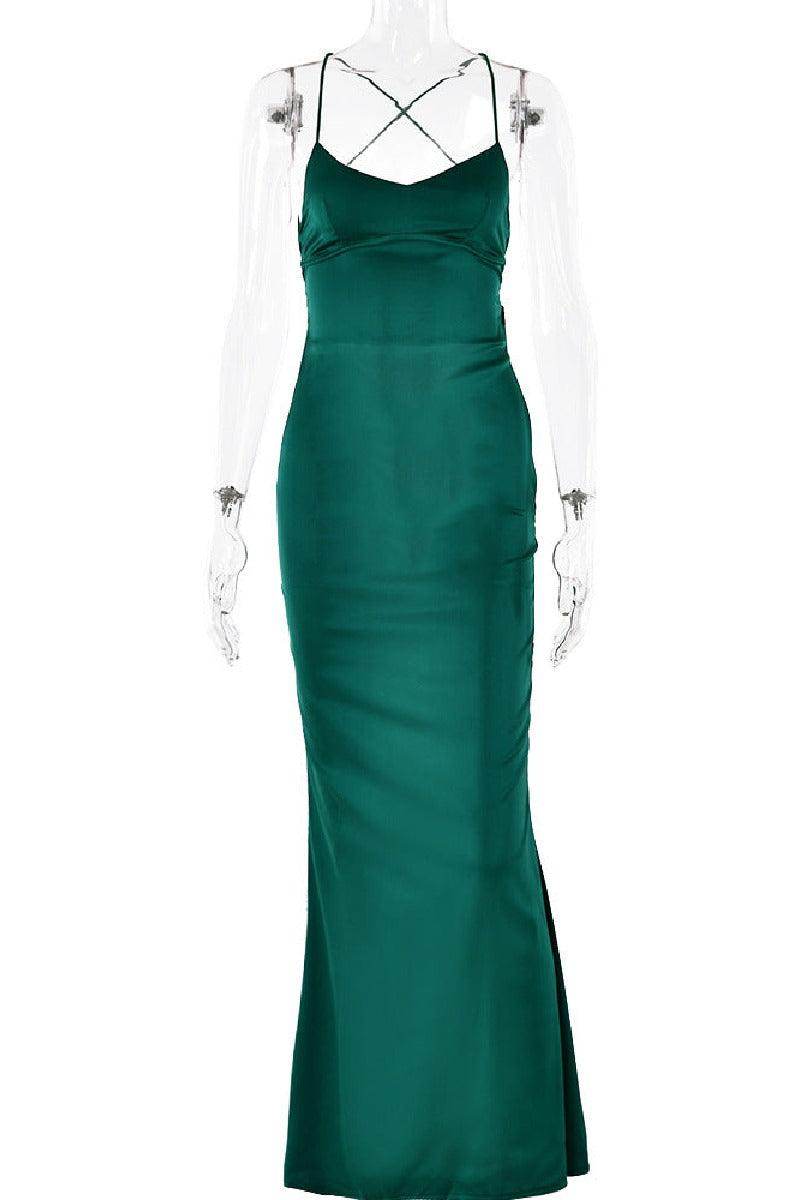 Sexy halter satin cocktail dress 689849690730