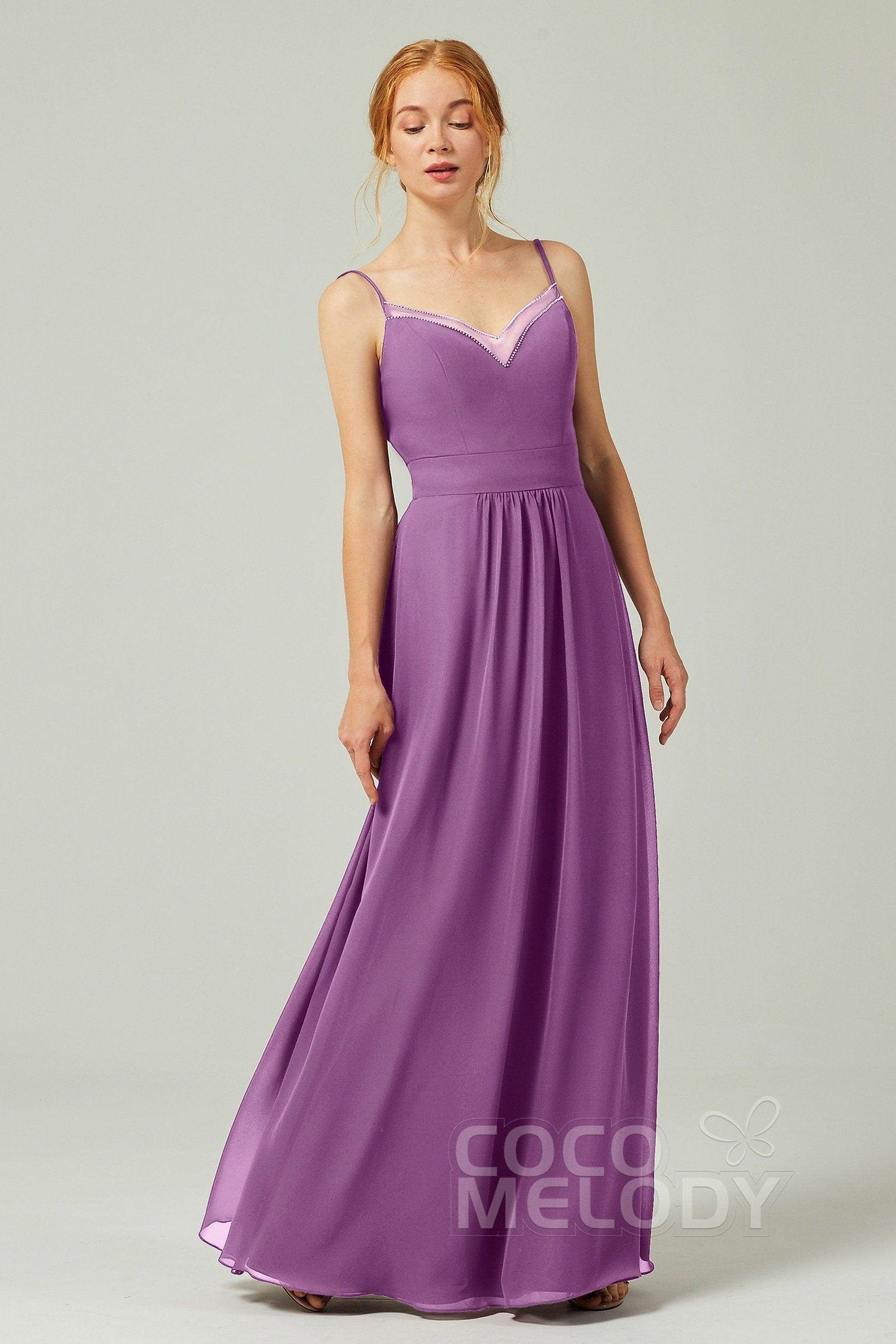 A-Line Floor Length Chiffon Bridesmaid Dress CB0293