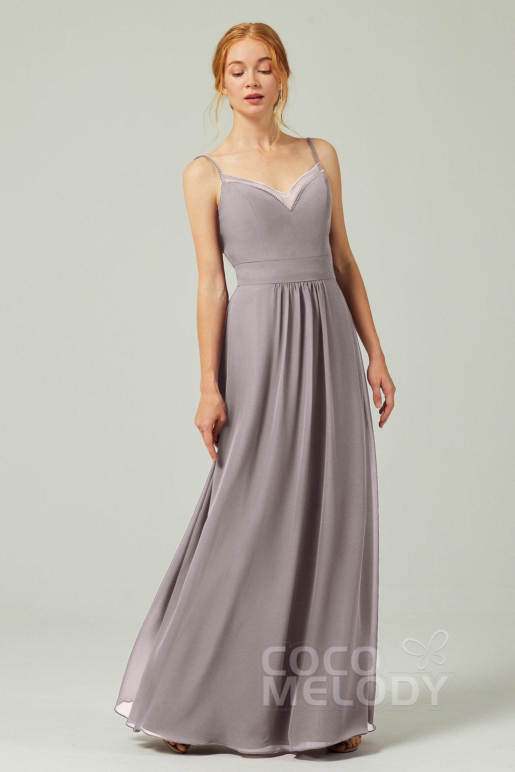 A-Line Floor Length Chiffon Bridesmaid Dress CB0293