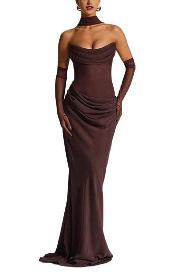 Sheath-Column Sweep-Brush Train Elastic Silk like Satin Formal Evening Dress 972310810695