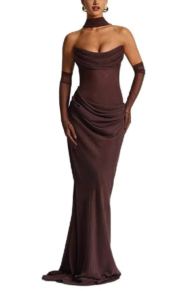 Sheath-Column Sweep-Brush Train Elastic Silk like Satin Formal Evening Dress 972310810695