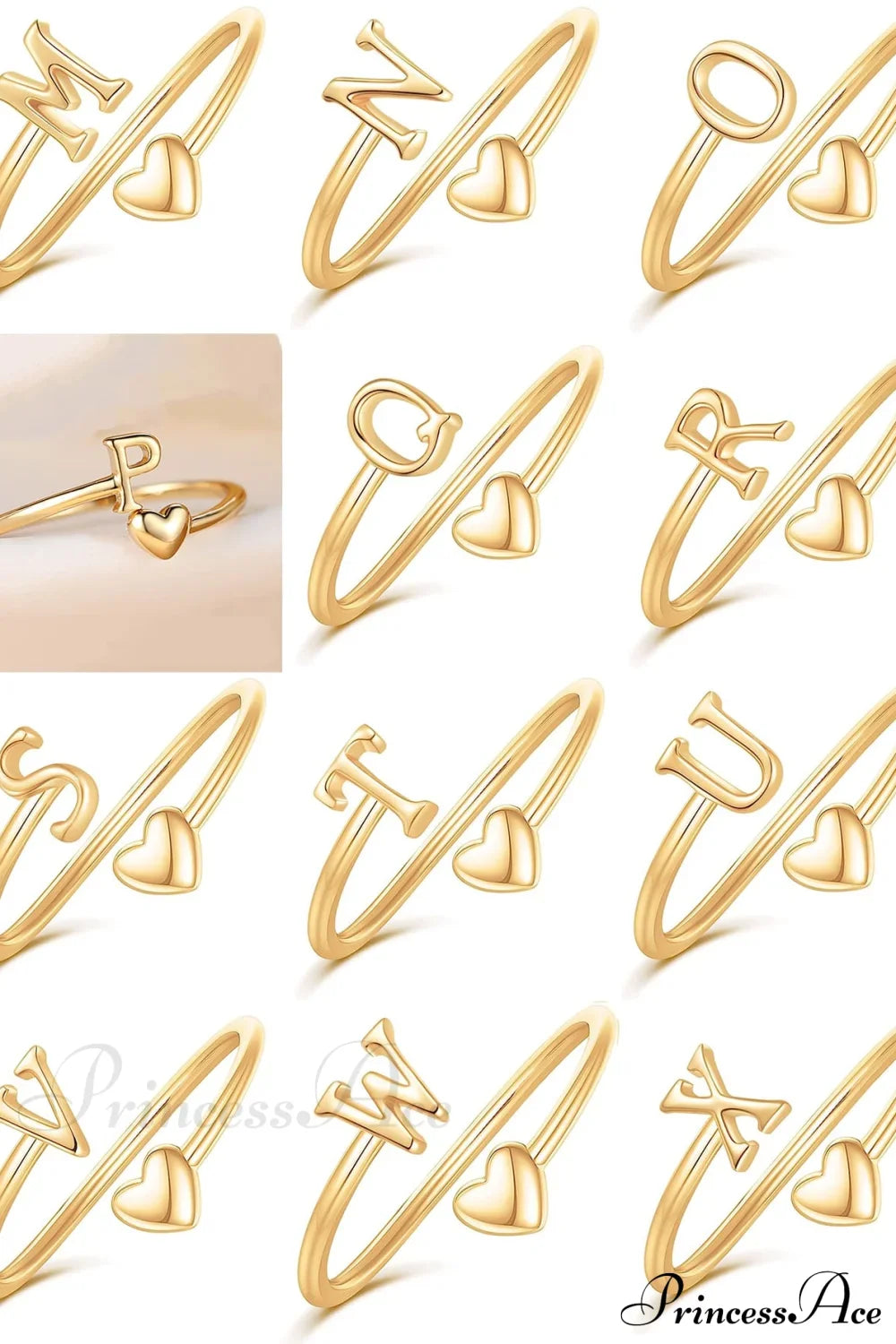 1pc Minimalist Style Heart Shaped Glittery Ring