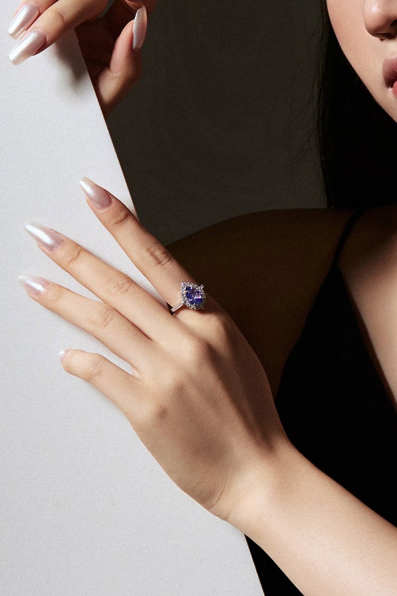 2 Carat Radiant Pear Cut Sapphire Engagement Ring