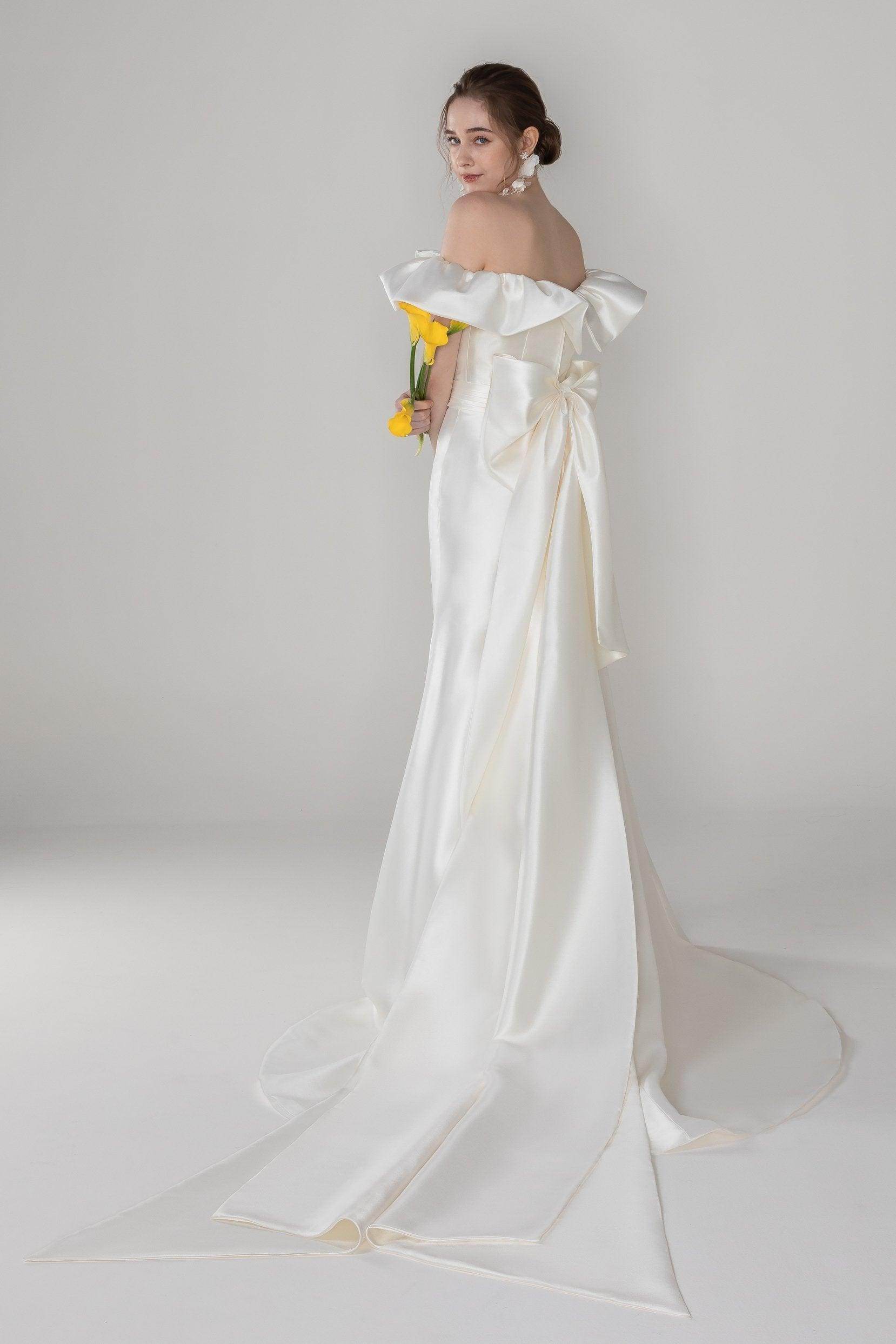 Trumpet-Mermaid Court Train Mikado Wedding Dress CW2522