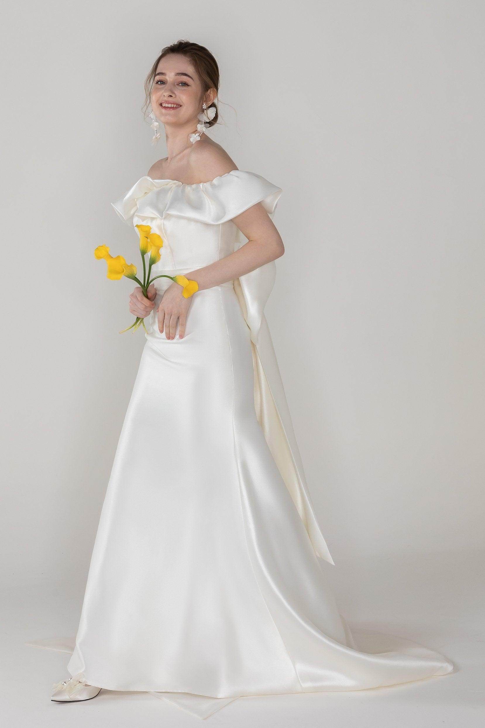 Trumpet-Mermaid Court Train Mikado Wedding Dress CW2522