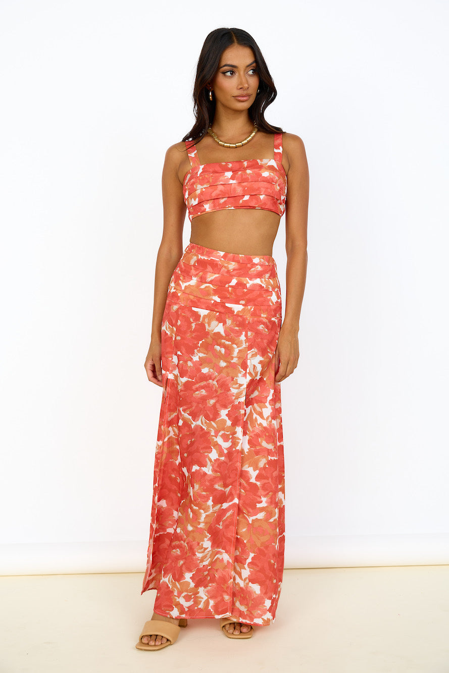 Golden Sunset Crop Top Orange