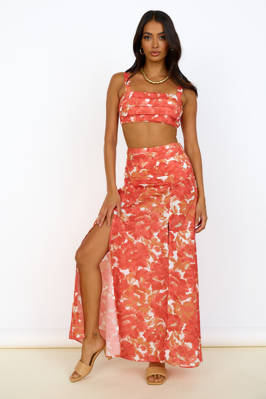 Golden Sunset Crop Top Orange