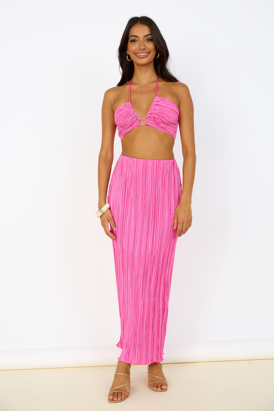 Surrender Yourself Maxi Skirt Pink