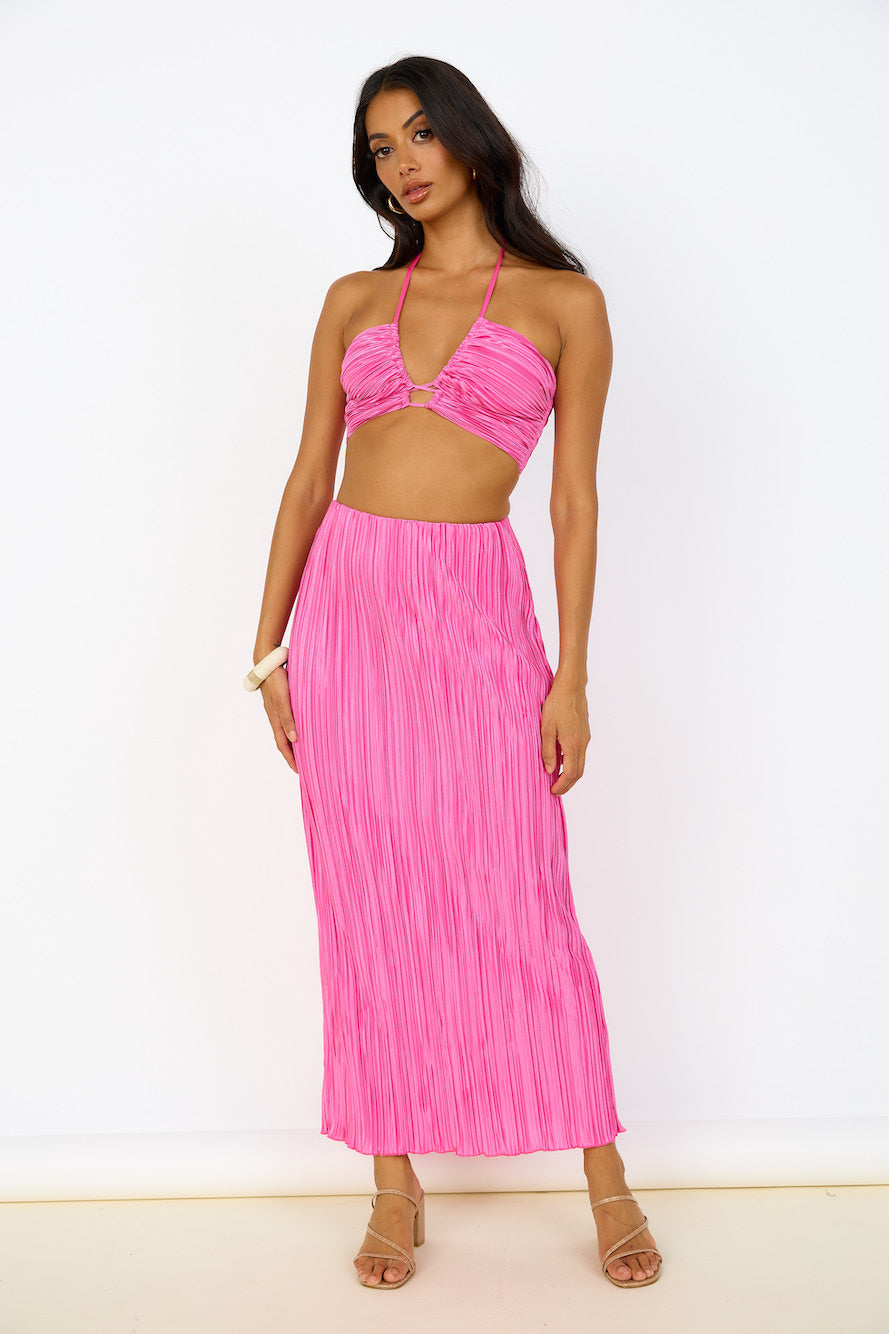 Surrender Yourself Maxi Skirt Pink