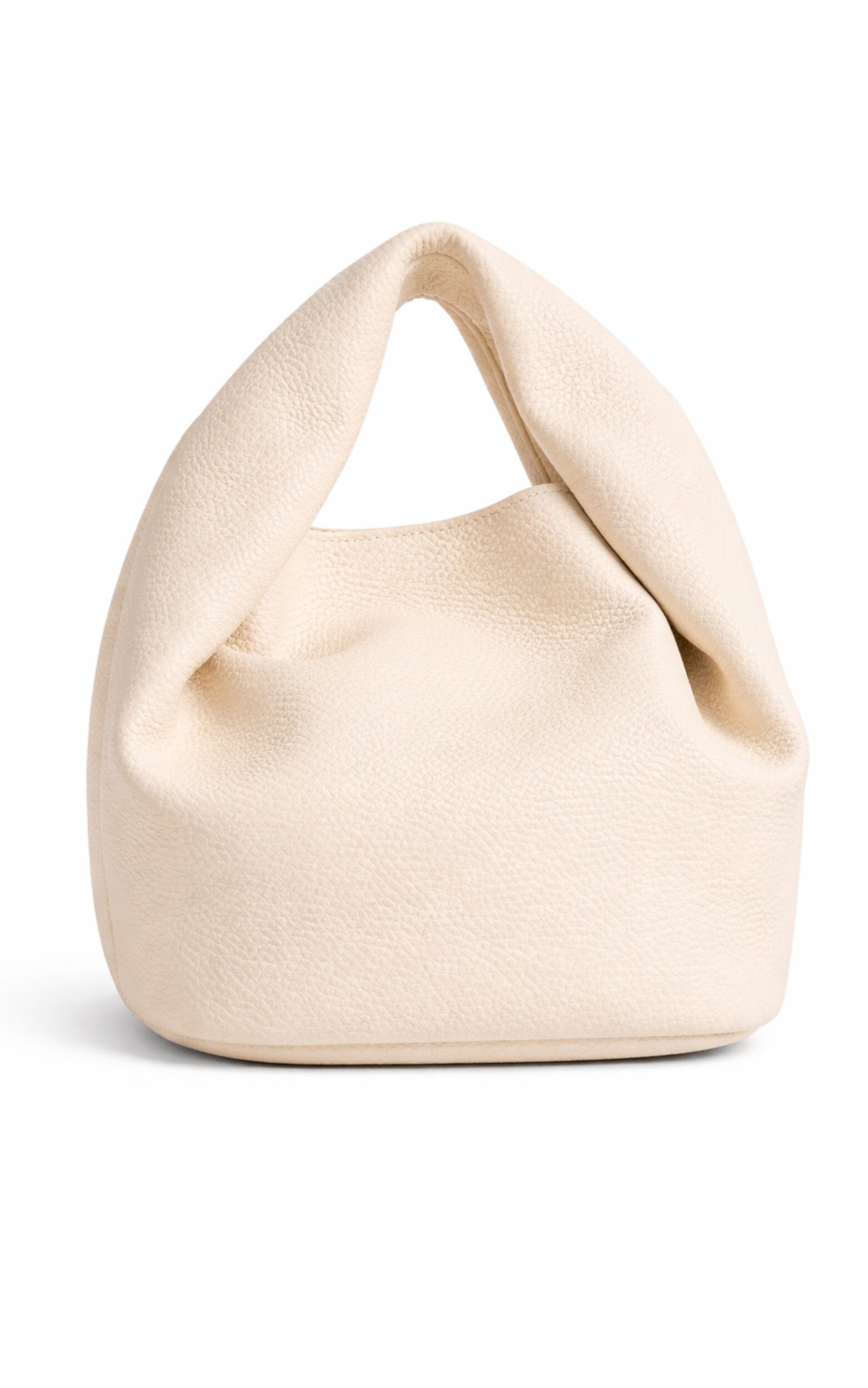 San Francisco Mini Pebble PU Pouch Bag in Cream