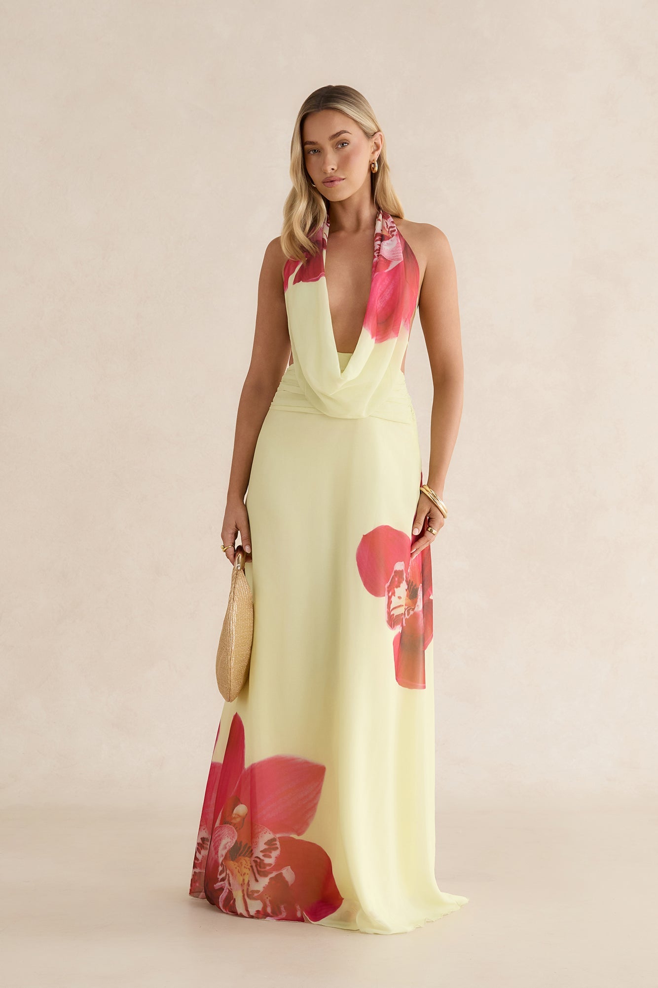 Orchid Oasis Maxi Dress Yellow