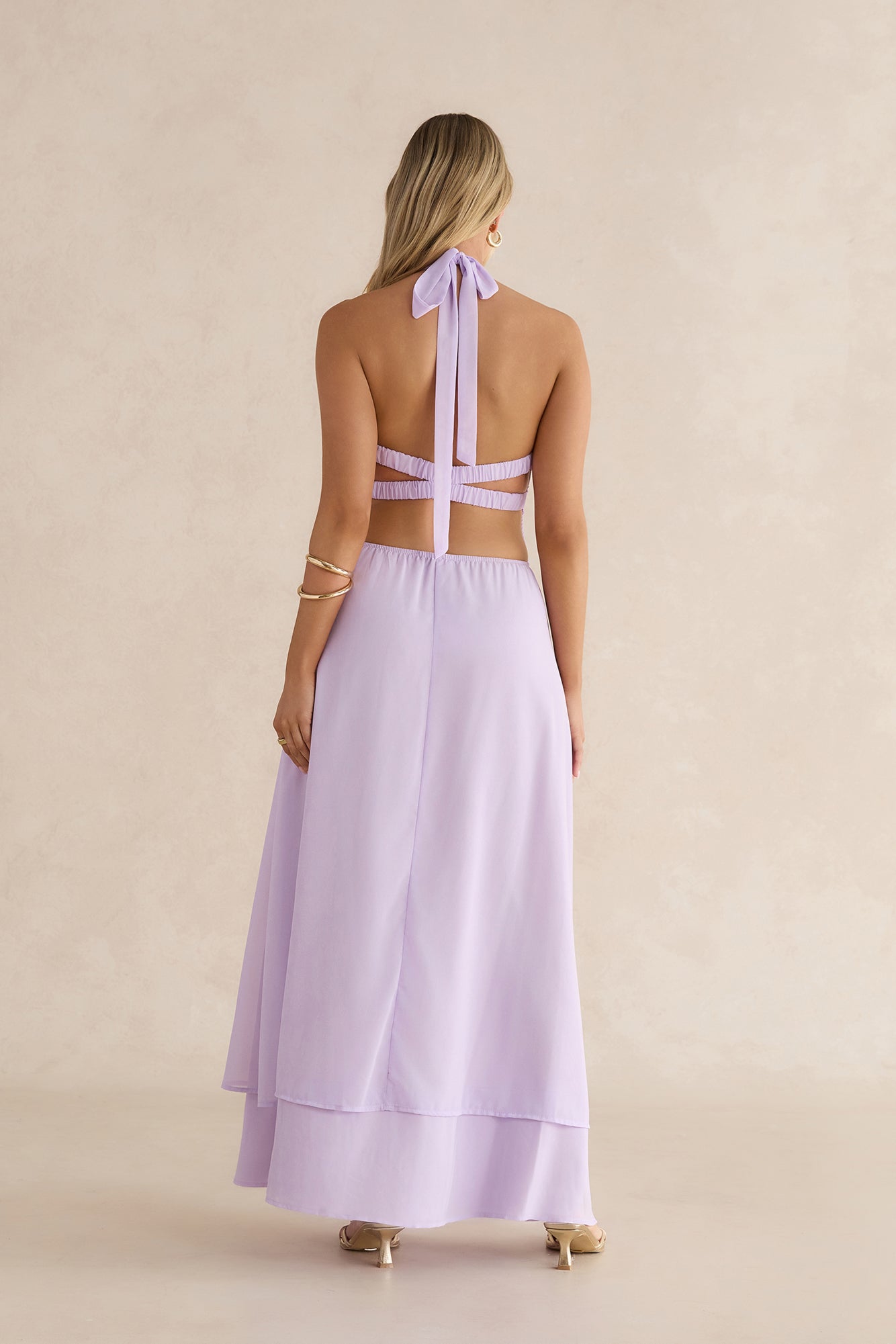 Sorbet Soiree Halter Maxi Dress Lilac