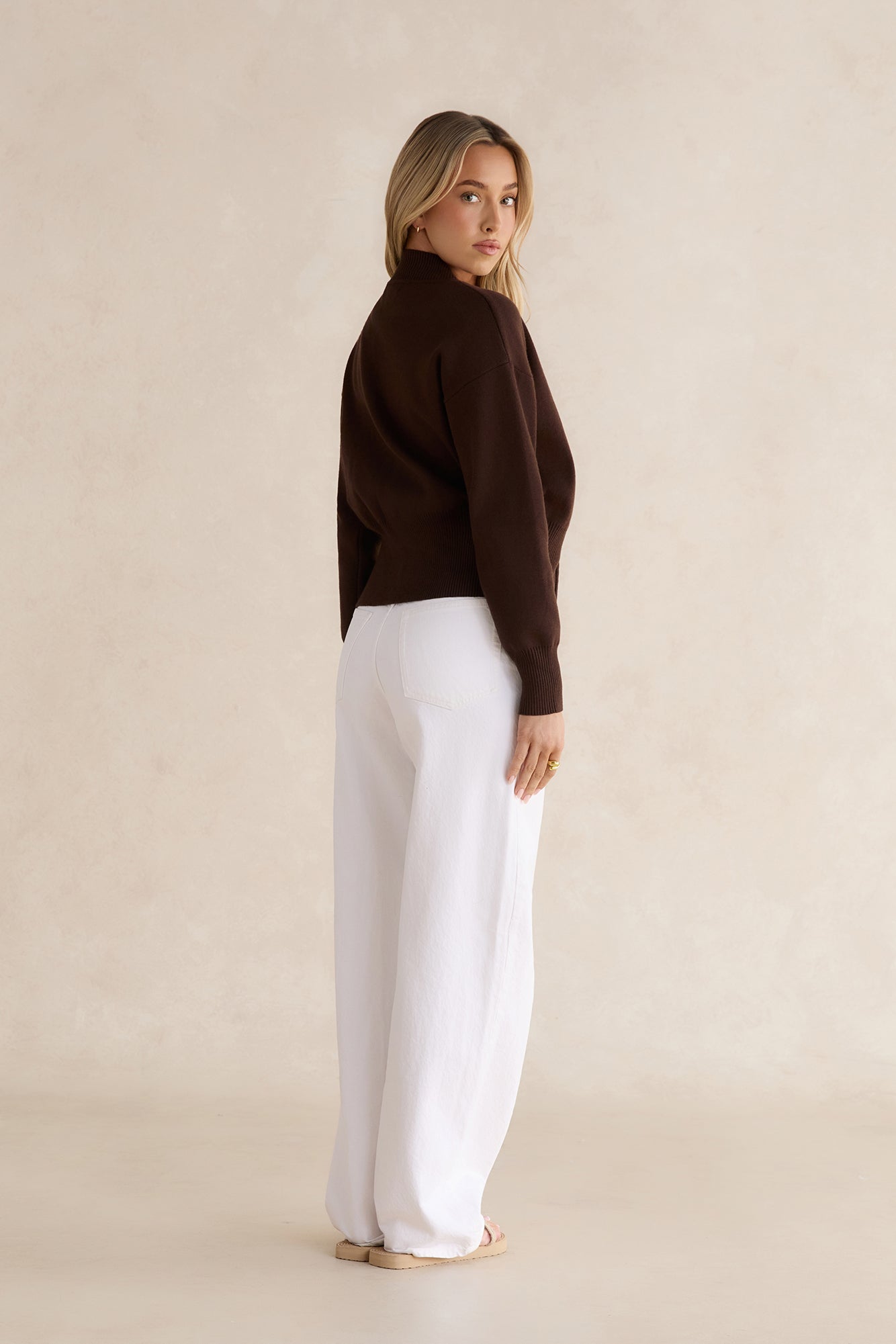Morning Rituals Zip Cardigan Coffee