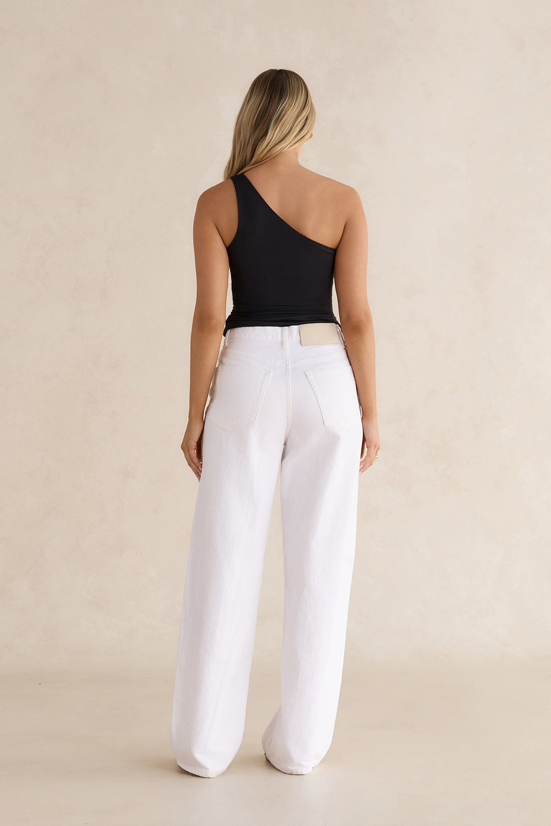 BASE Best Side One Shoulder Tank Top Black