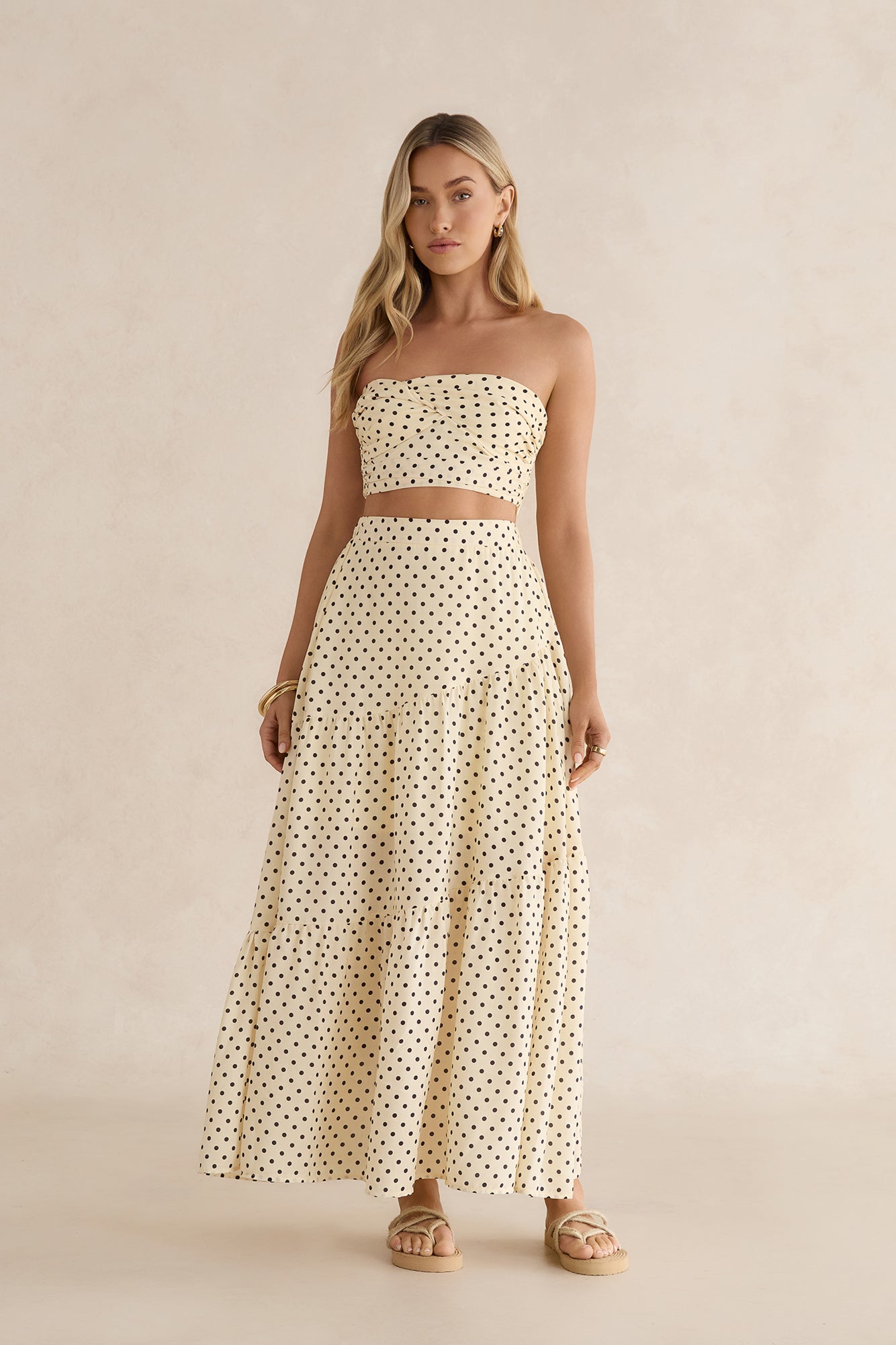 Shimmering Sands Polka Dot Crop Top Yellow