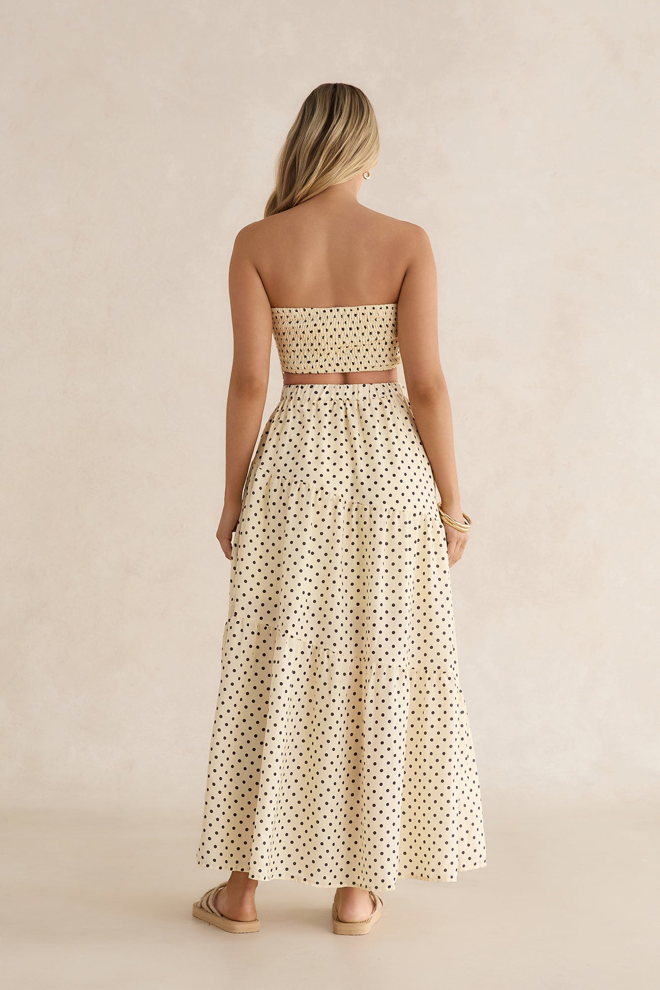 Shimmering Sands Polka Dot Crop Top Yellow