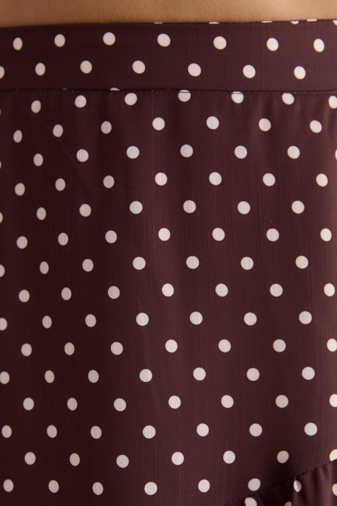 Shimmering Sands Polka Dot Maxi Skirt Brown