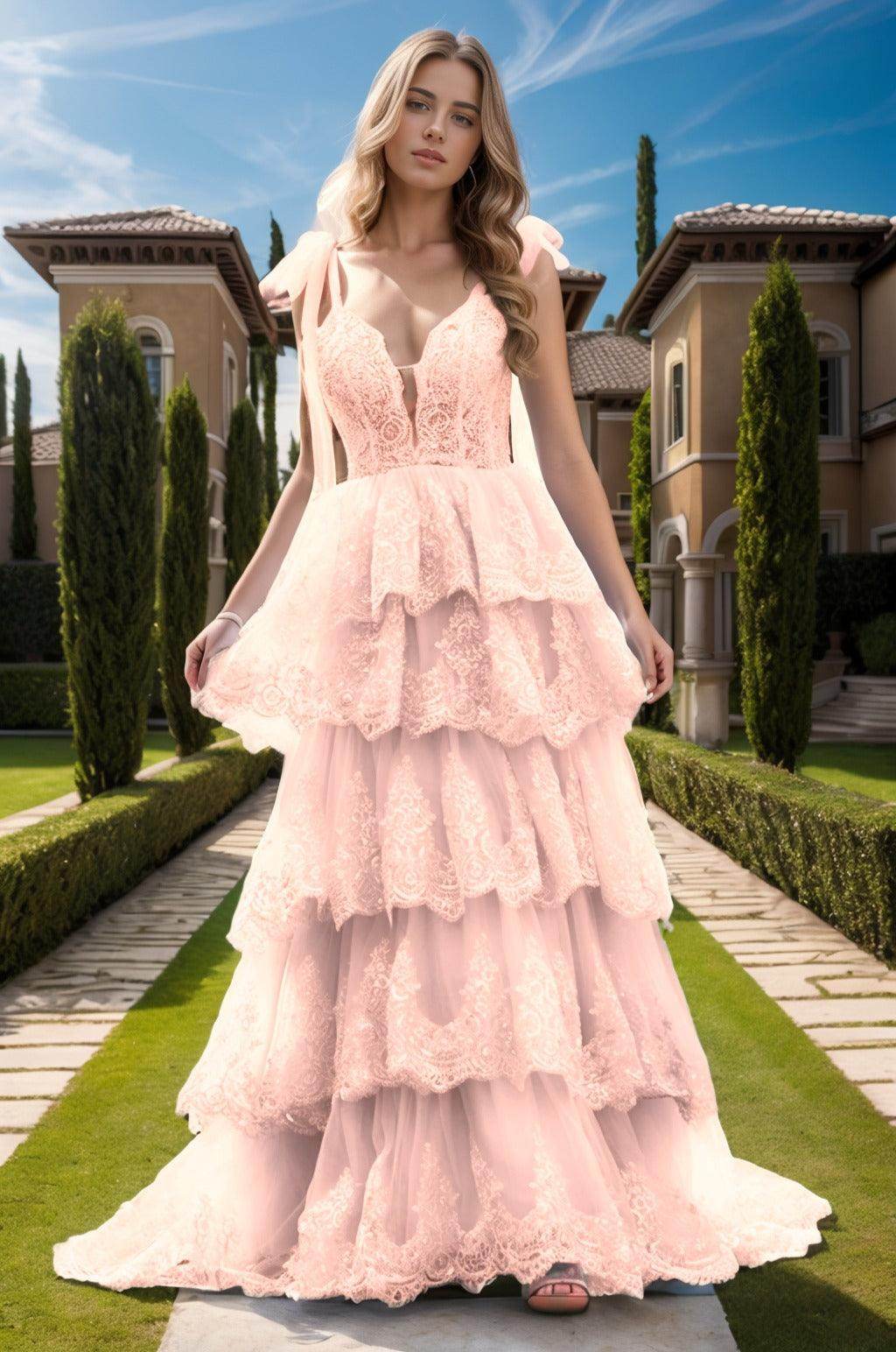 Ball Gown Sweep-Brush Train Tulle Prom Dress CS0461