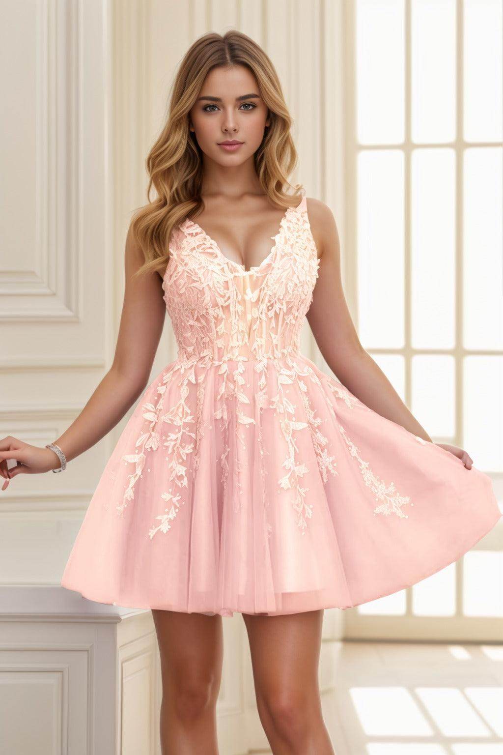 A-line Short-Mini Tulle Prom Dress CS0410