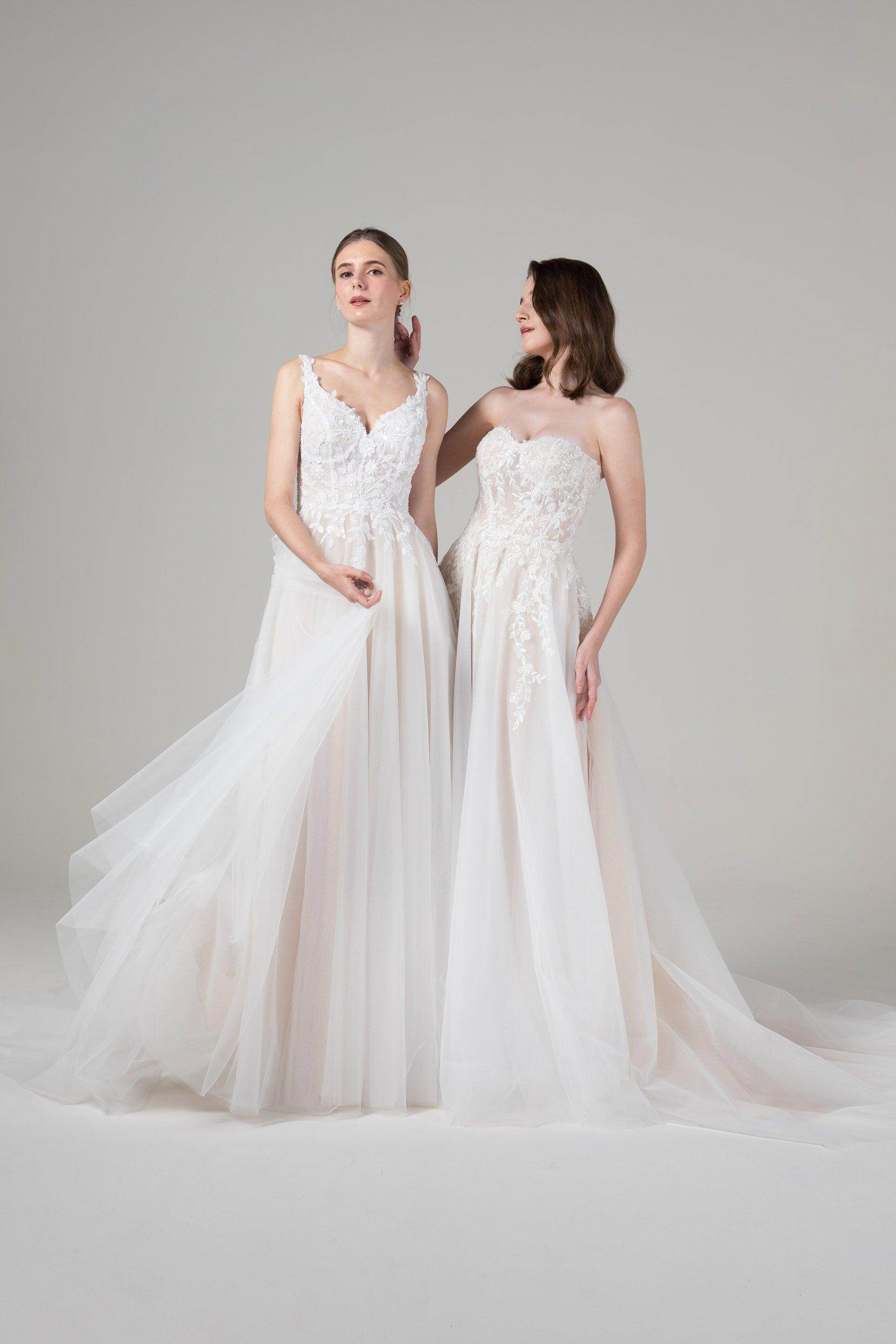 A-Line Court Train Tulle Lace Wedding Dress CW2585