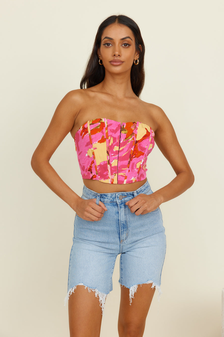 Glowing Sun Crop Top Pink